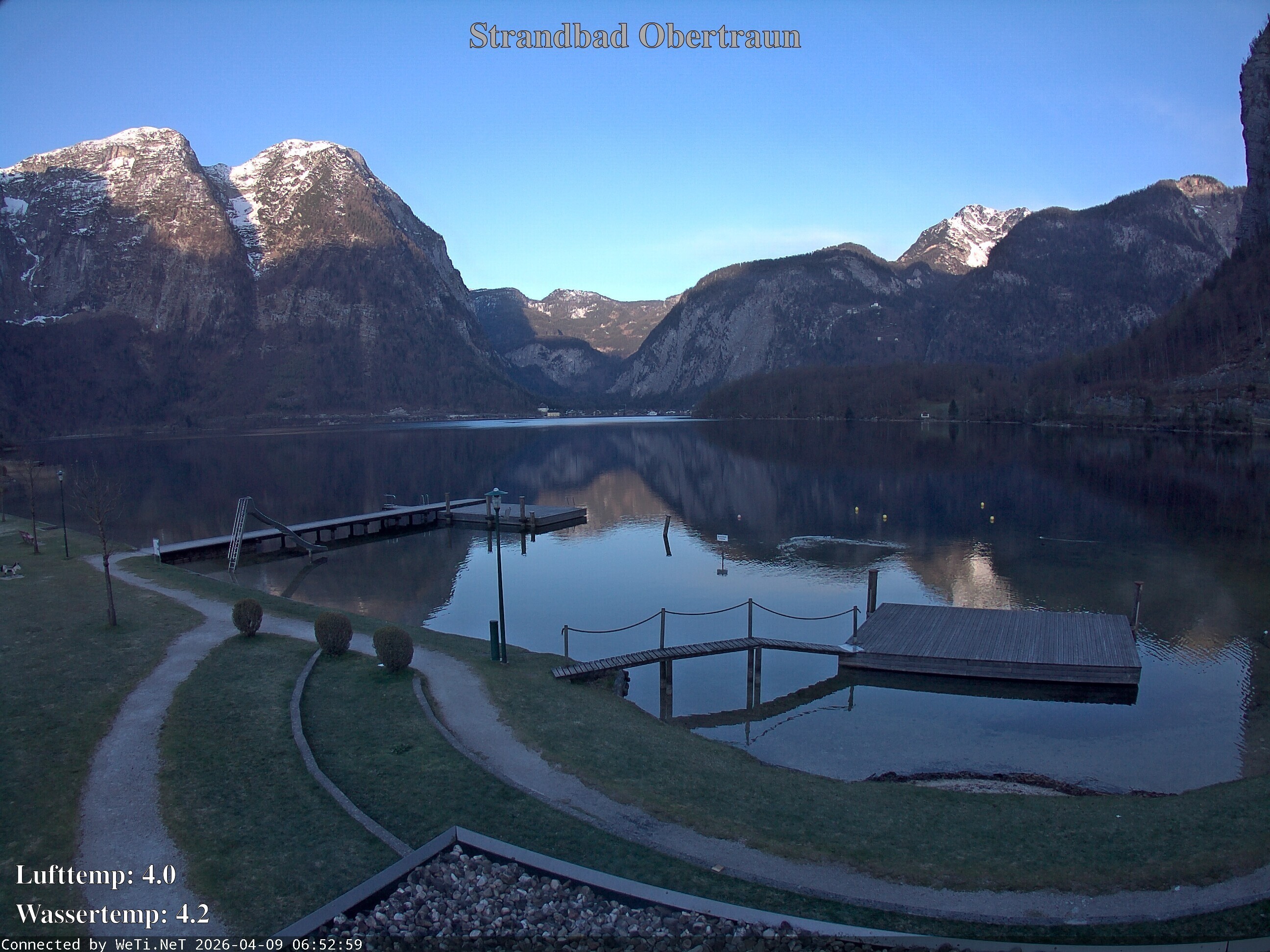 Archiv Foto Webcam Hallstätter See: Strandbad Obertraun
