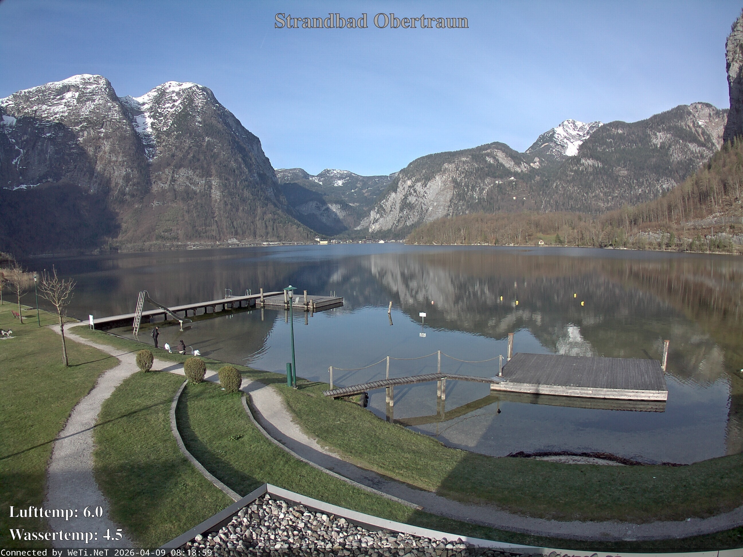 Archiv Foto Webcam Hallstätter See: Strandbad Obertraun
