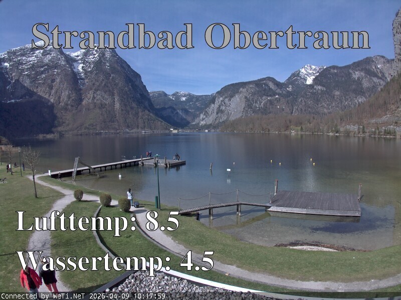 Archiv Foto Webcam Hallstätter See: Strandbad Obertraun