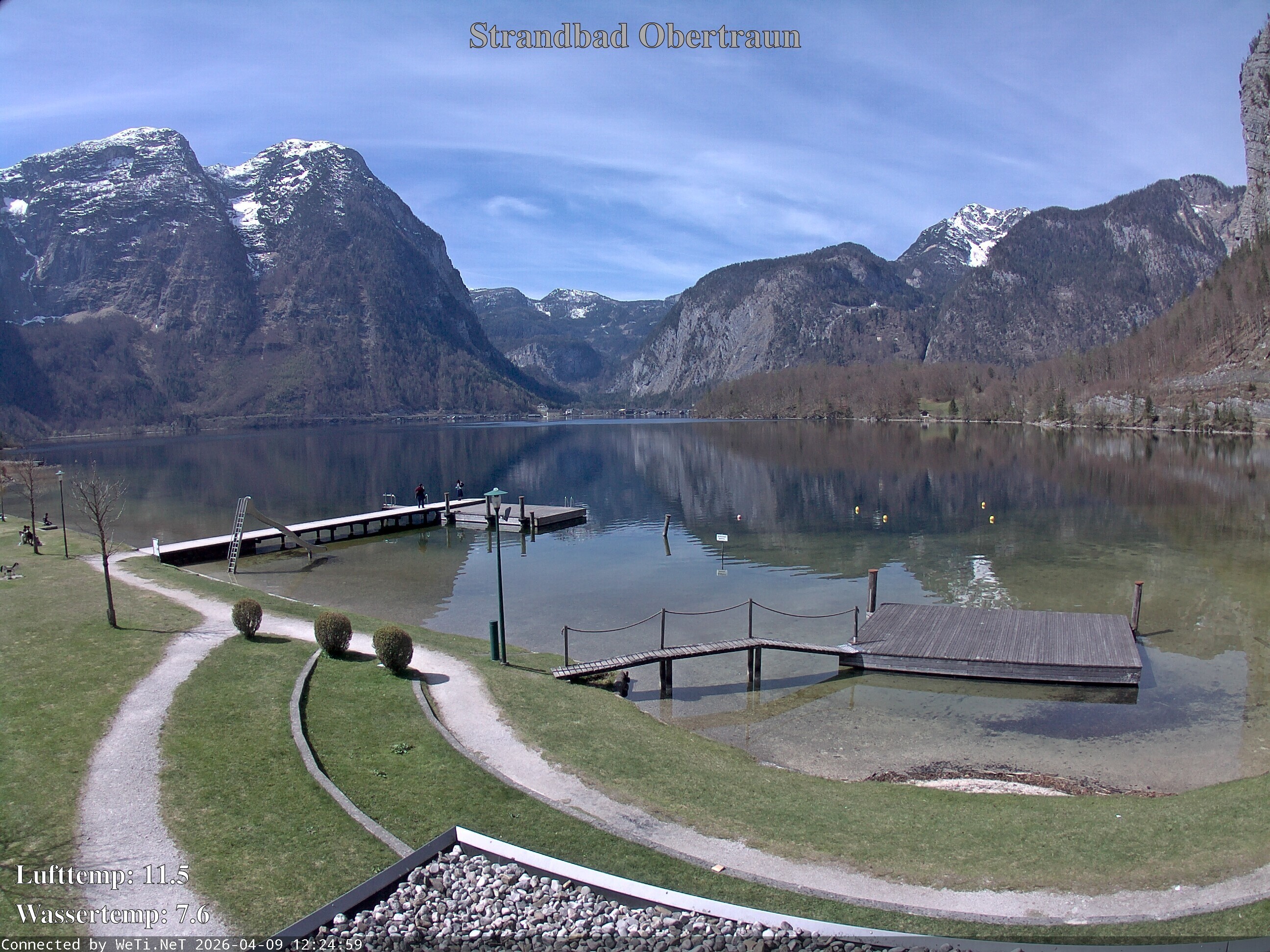 Archiv Foto Webcam Hallstätter See: Strandbad Obertraun