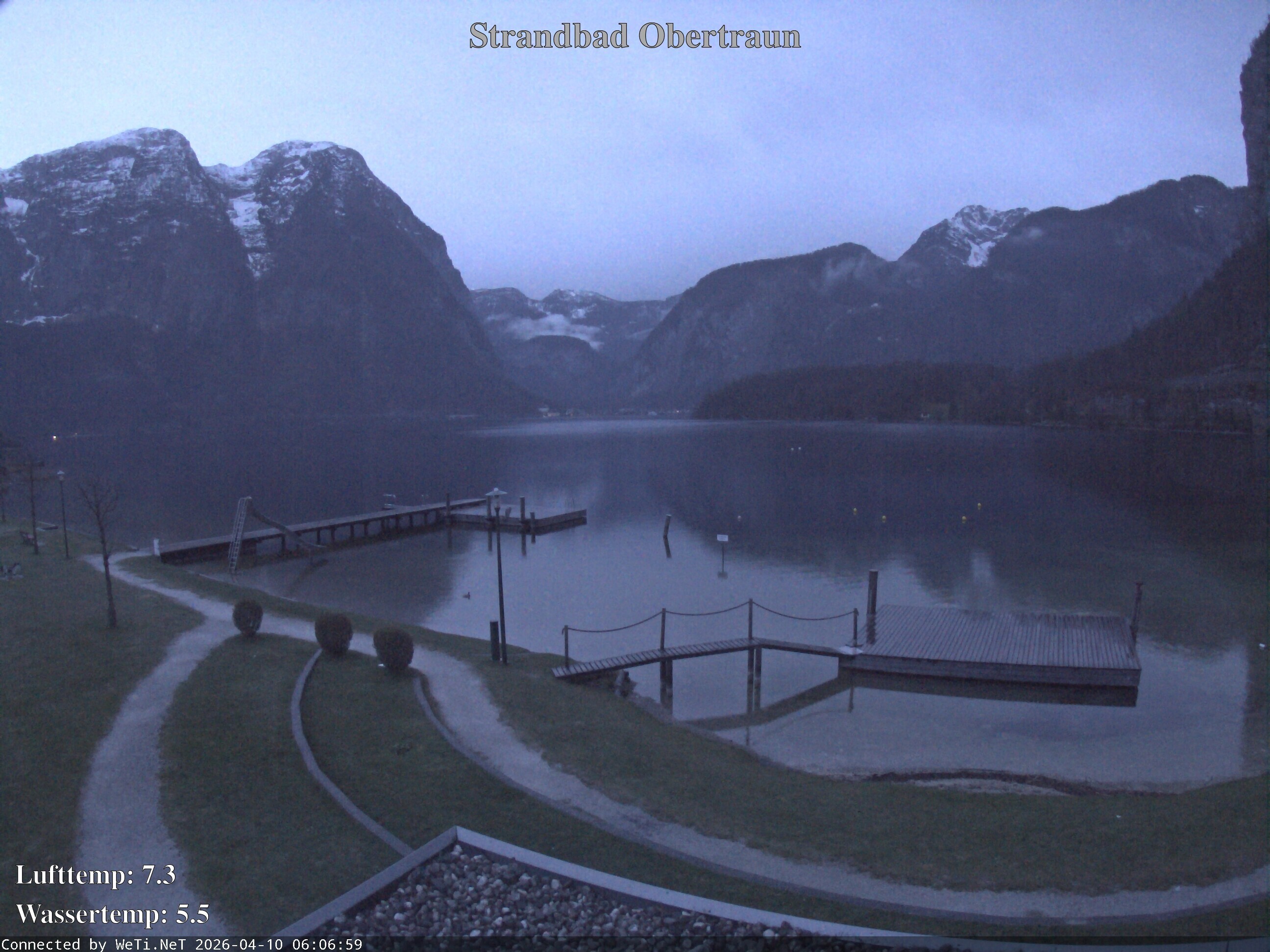 Archiv Foto Webcam Hallstätter See: Strandbad Obertraun