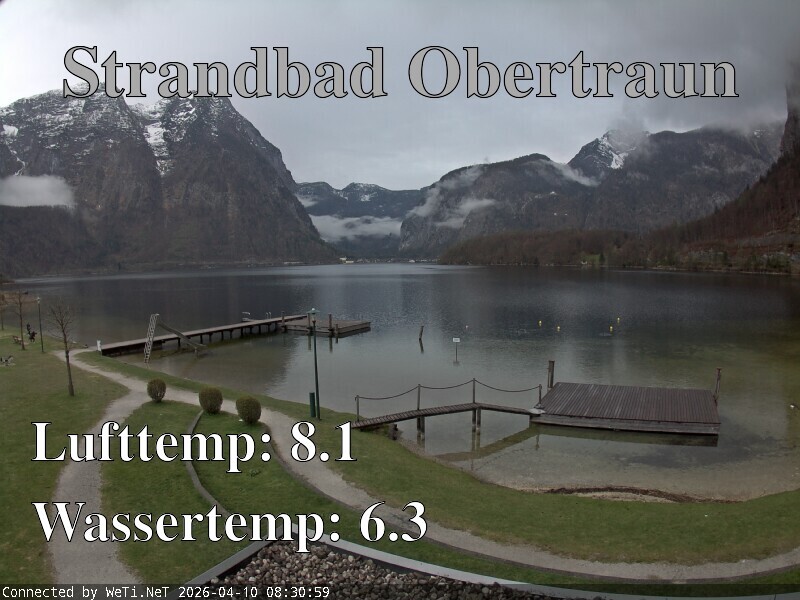 Archiv Foto Webcam Hallstätter See: Strandbad Obertraun