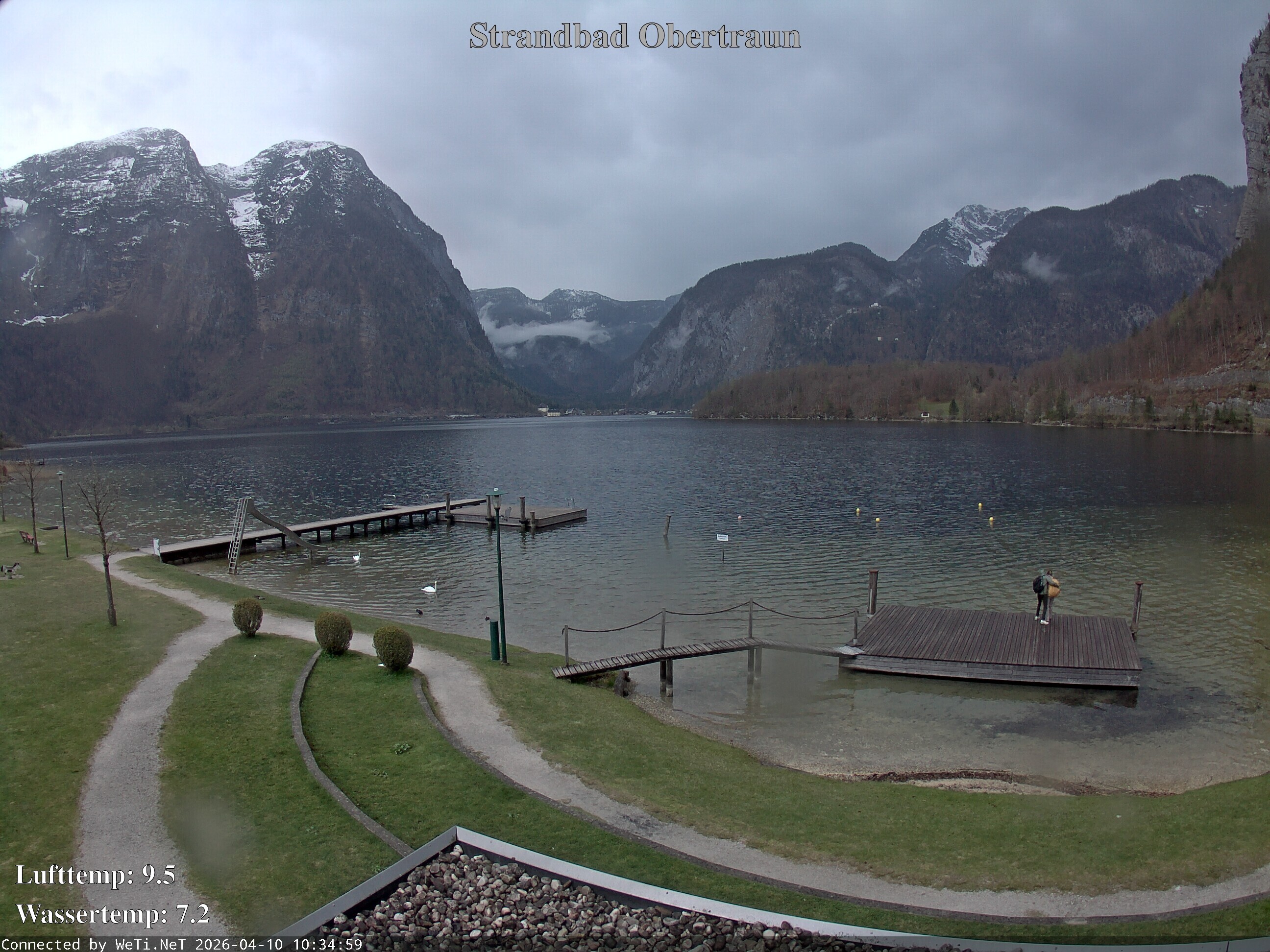 Archiv Foto Webcam Hallstätter See: Strandbad Obertraun