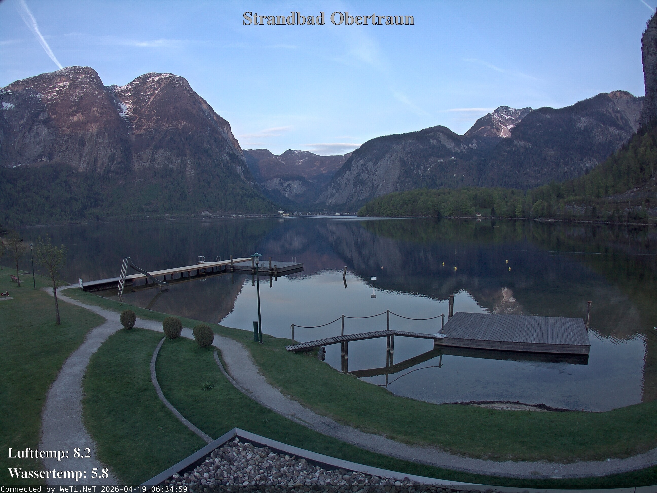 Archiv Foto Webcam Hallstätter See: Strandbad Obertraun