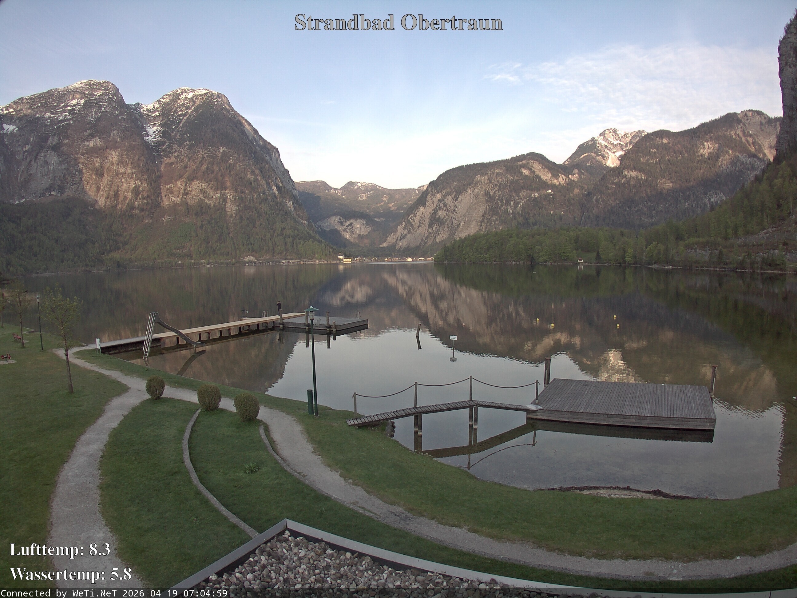 Archiv Foto Webcam Hallstätter See: Strandbad Obertraun