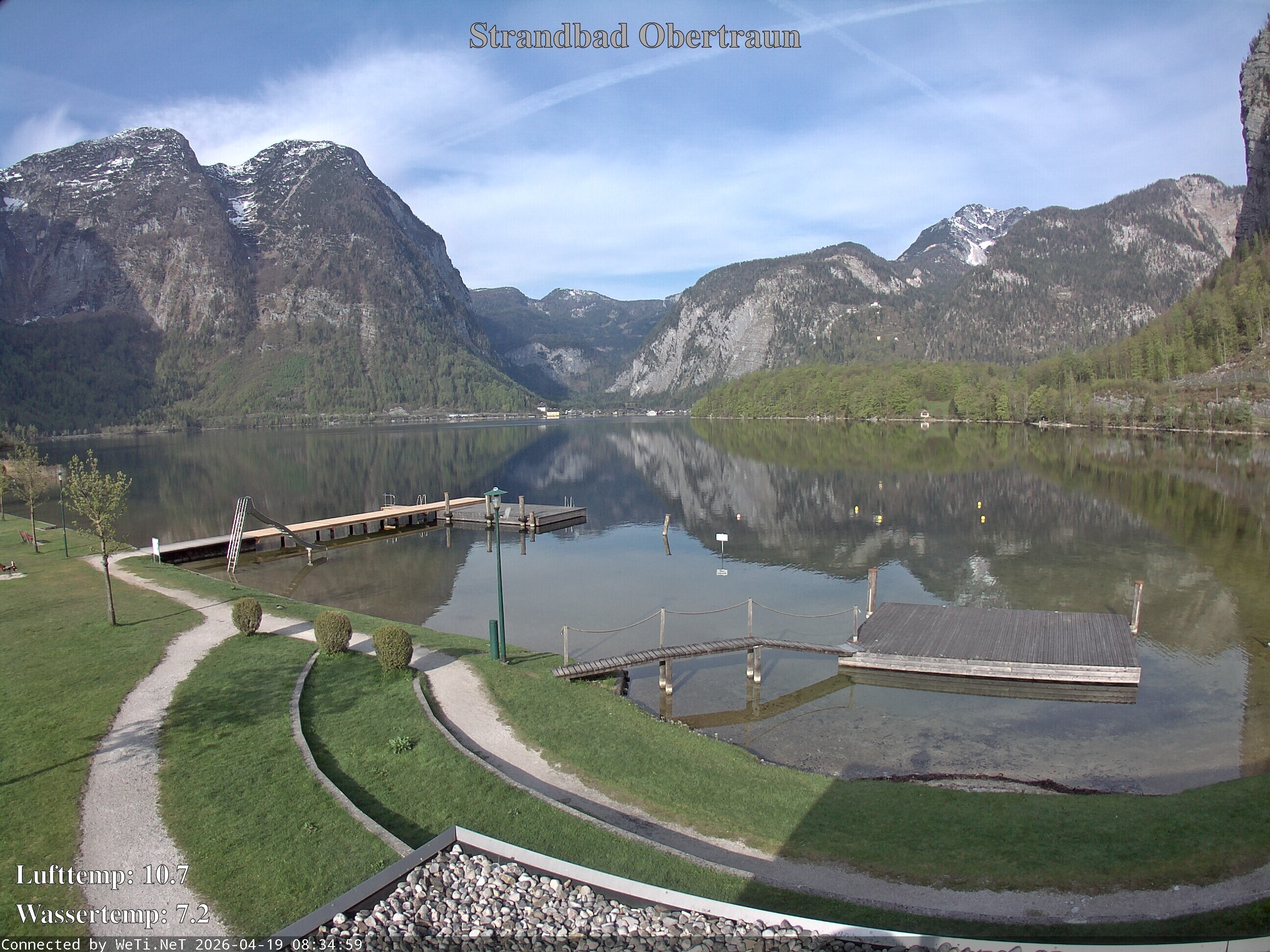 Archiv Foto Webcam Hallstätter See: Strandbad Obertraun