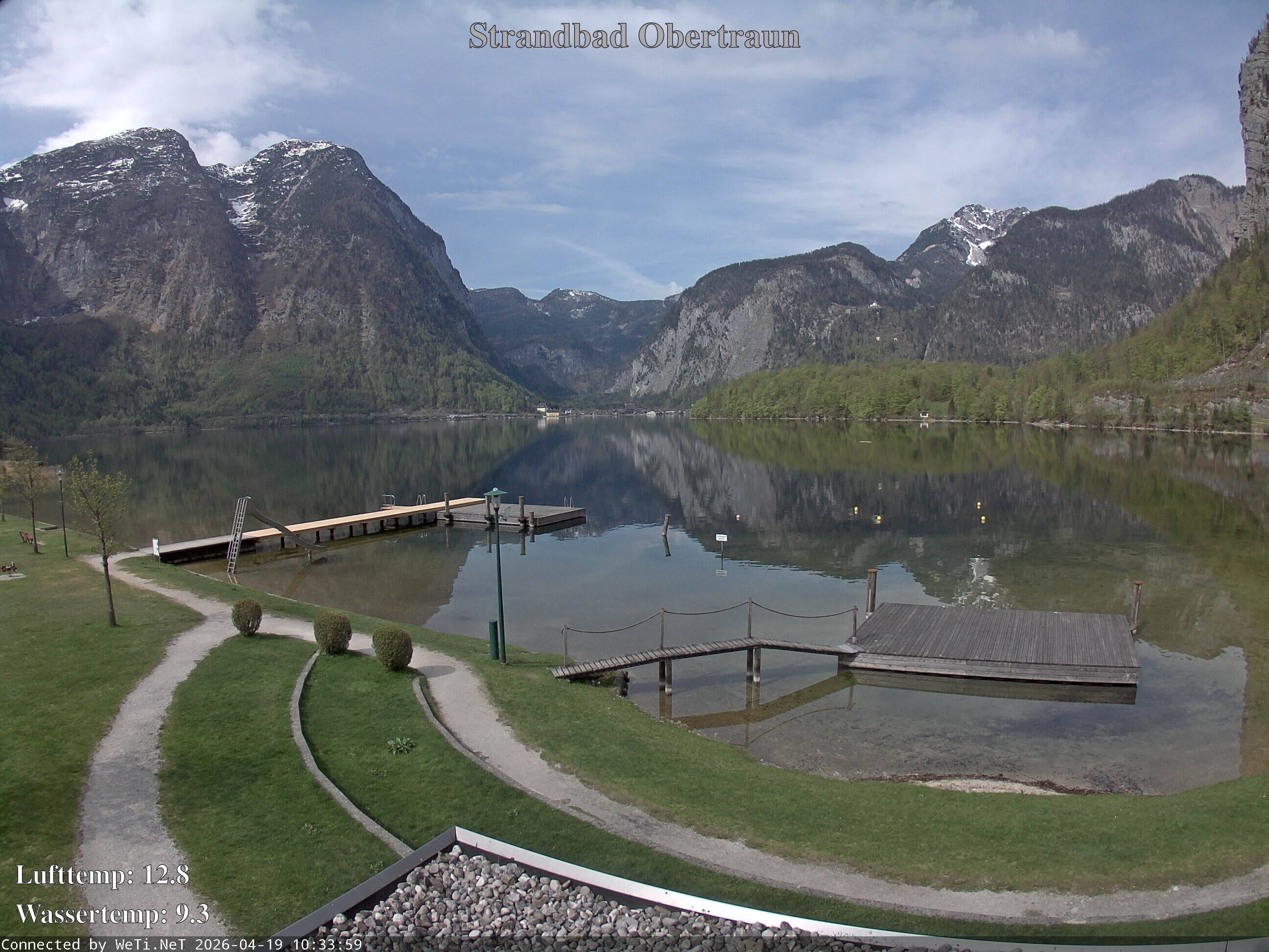 Archiv Foto Webcam Hallstätter See: Strandbad Obertraun