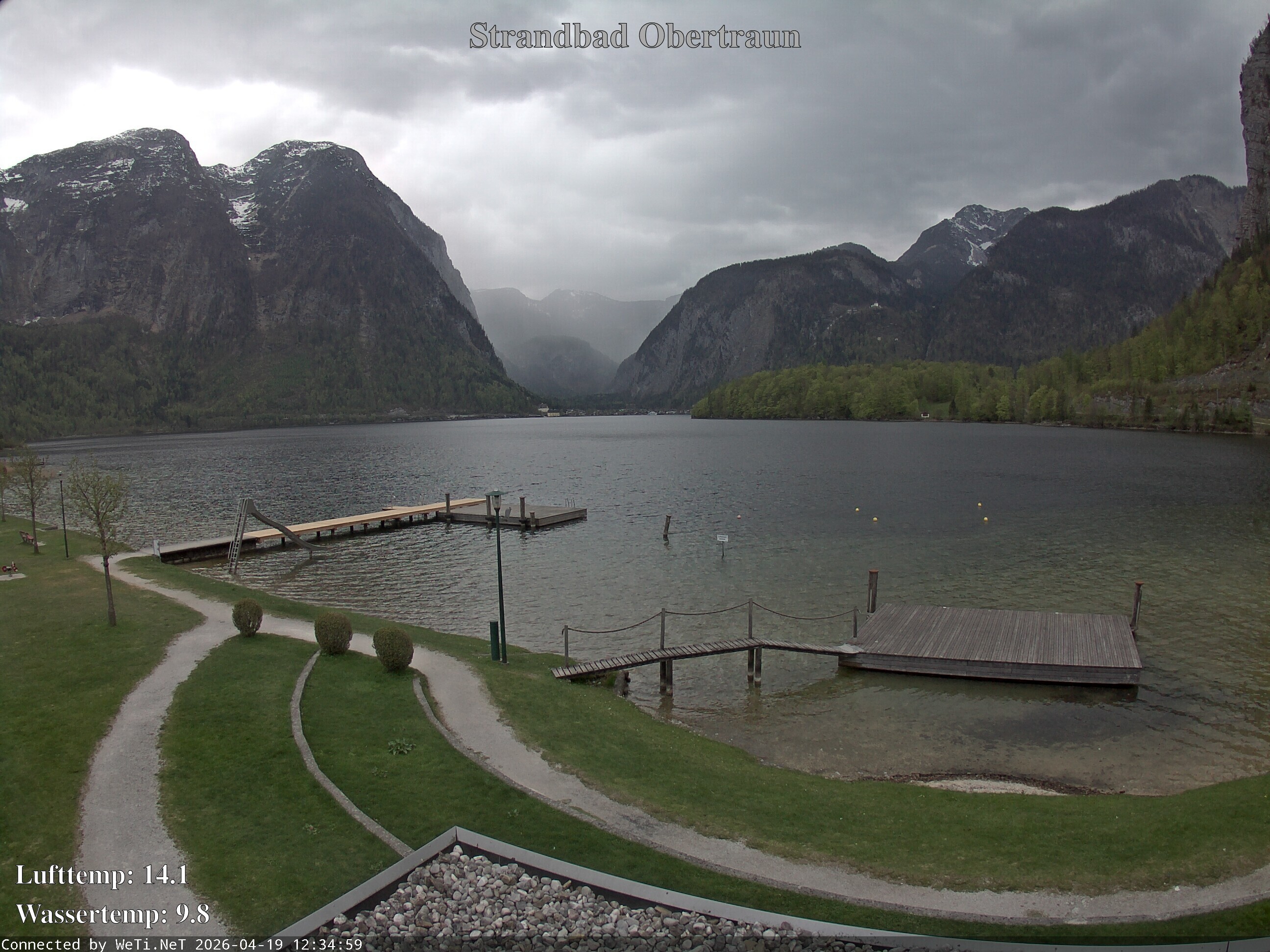 Archiv Foto Webcam Hallstätter See: Strandbad Obertraun