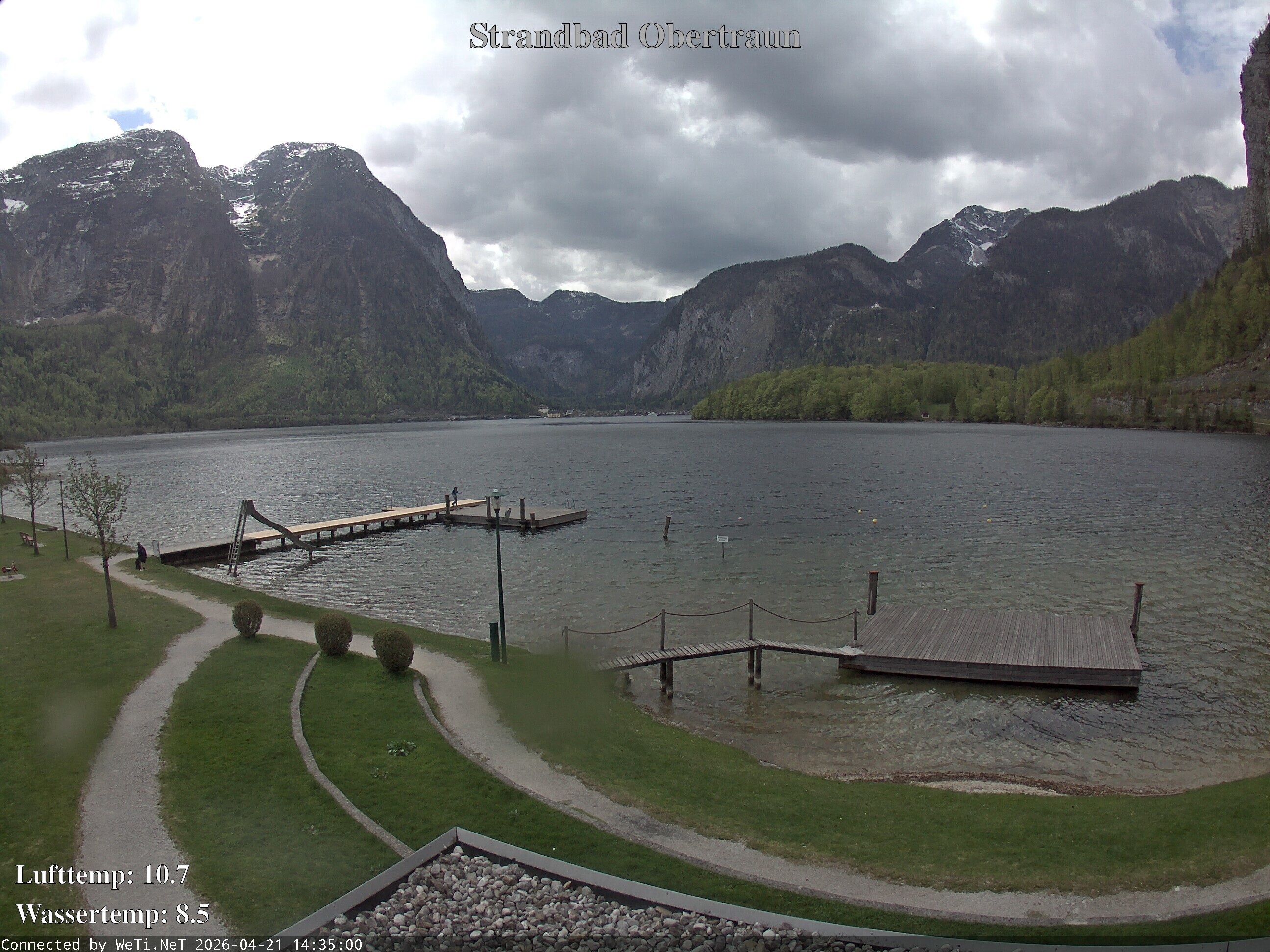 Archiv Foto Webcam Hallstätter See: Strandbad Obertraun