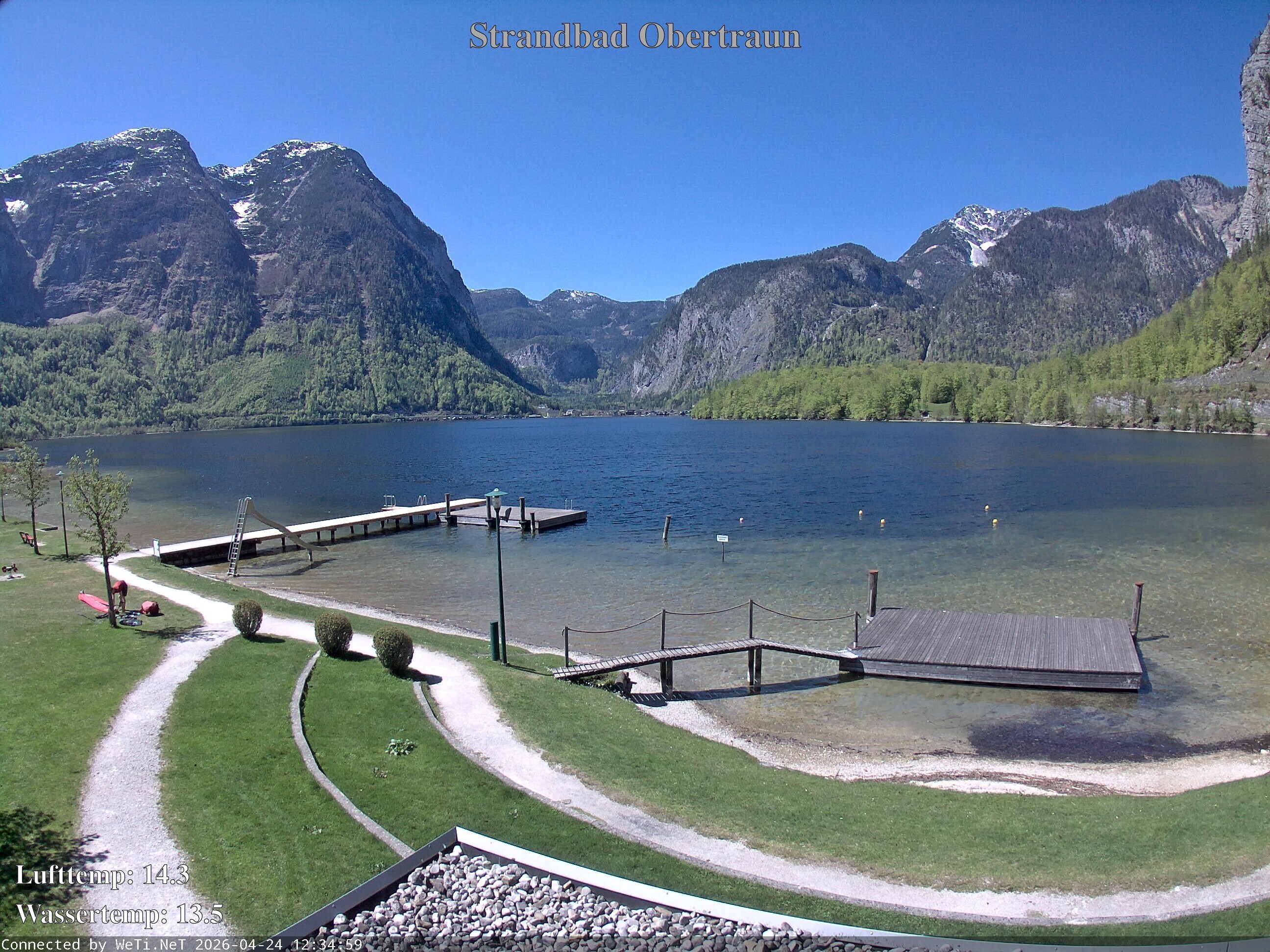 Archiv Foto Webcam Hallstätter See: Strandbad Obertraun