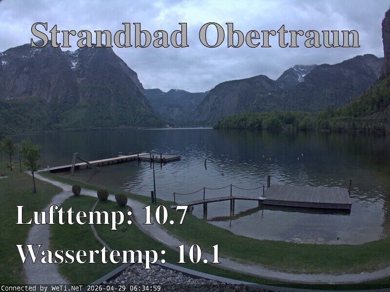 Archiv Foto Webcam Hallstätter See: Strandbad Obertraun