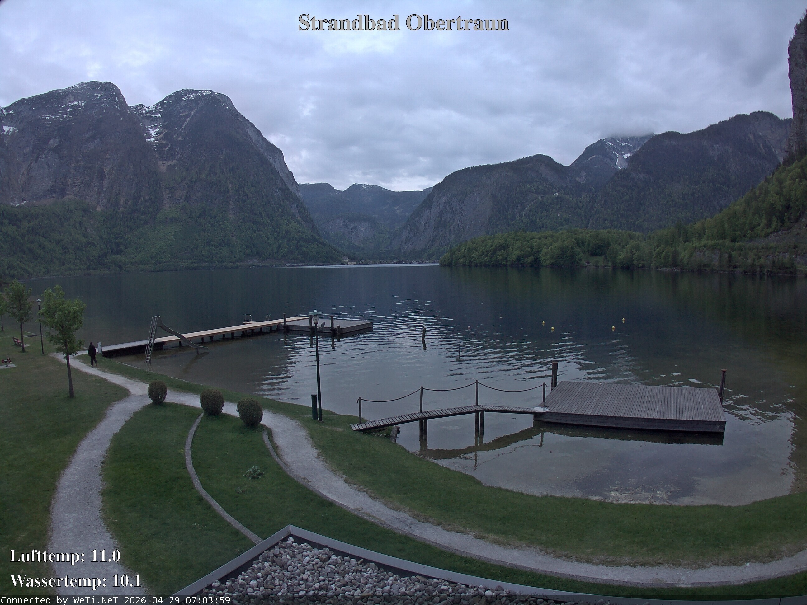 Archiv Foto Webcam Hallstätter See: Strandbad Obertraun