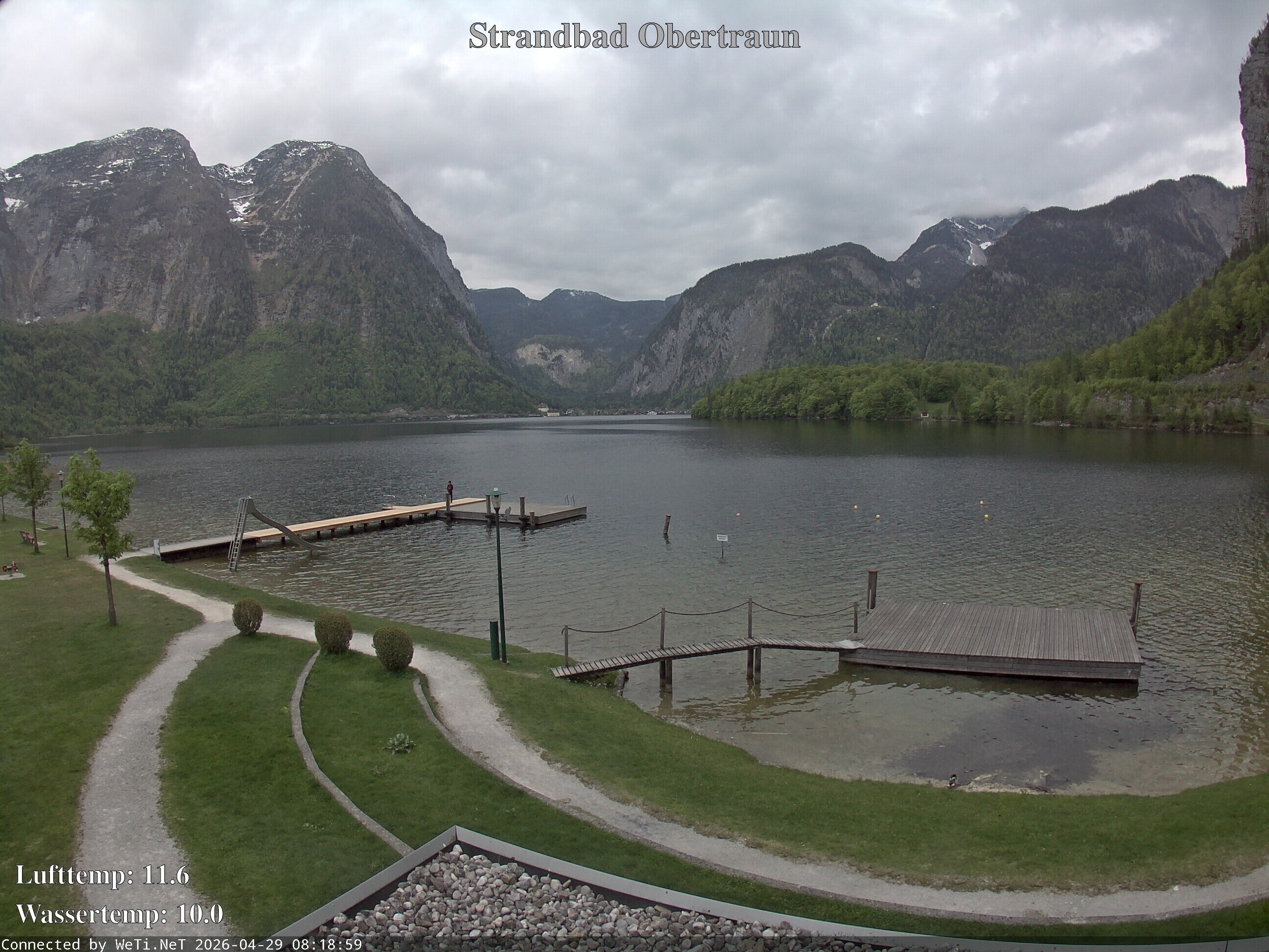 Archiv Foto Webcam Hallstätter See: Strandbad Obertraun
