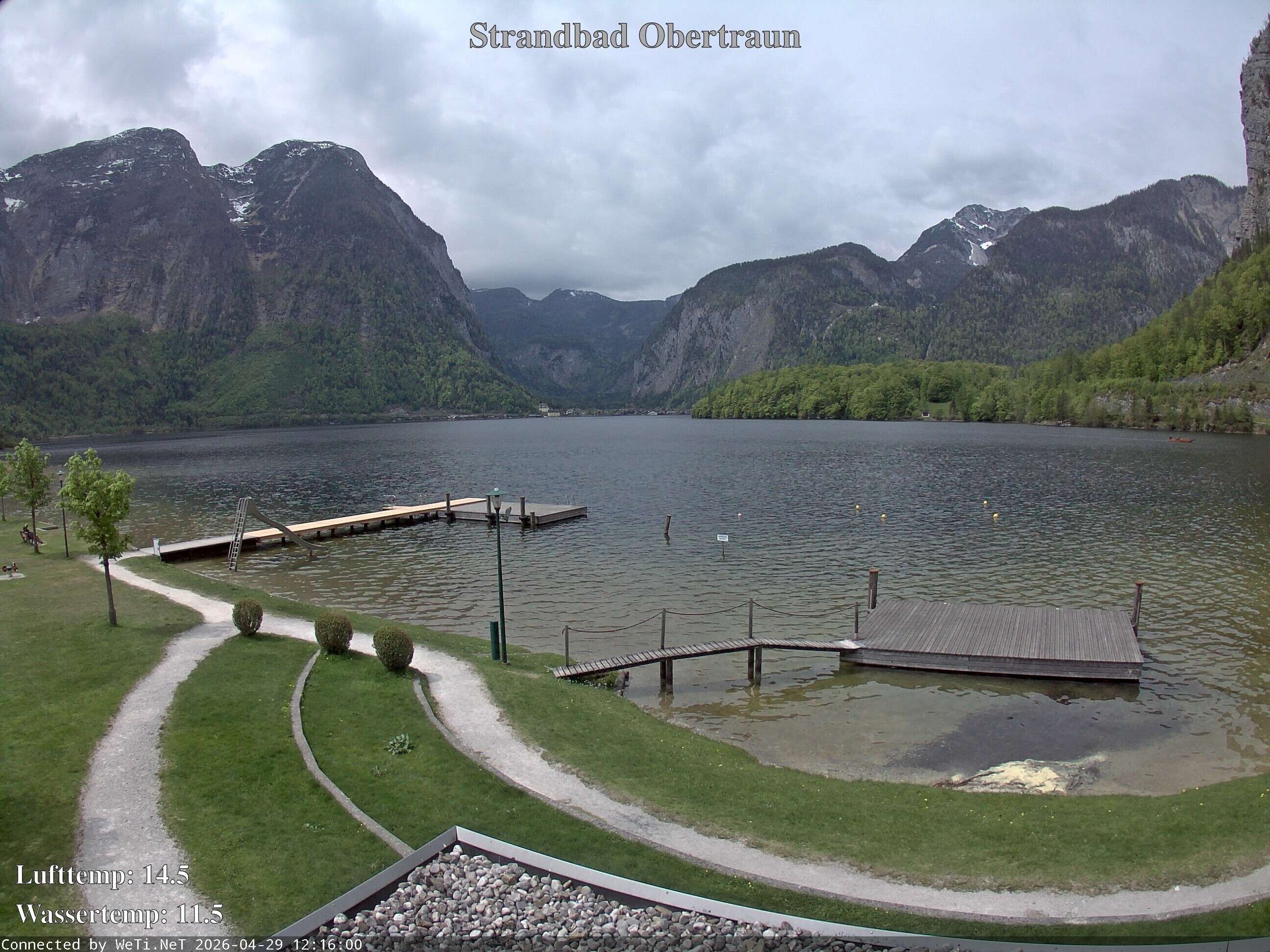Archiv Foto Webcam Hallstätter See: Strandbad Obertraun