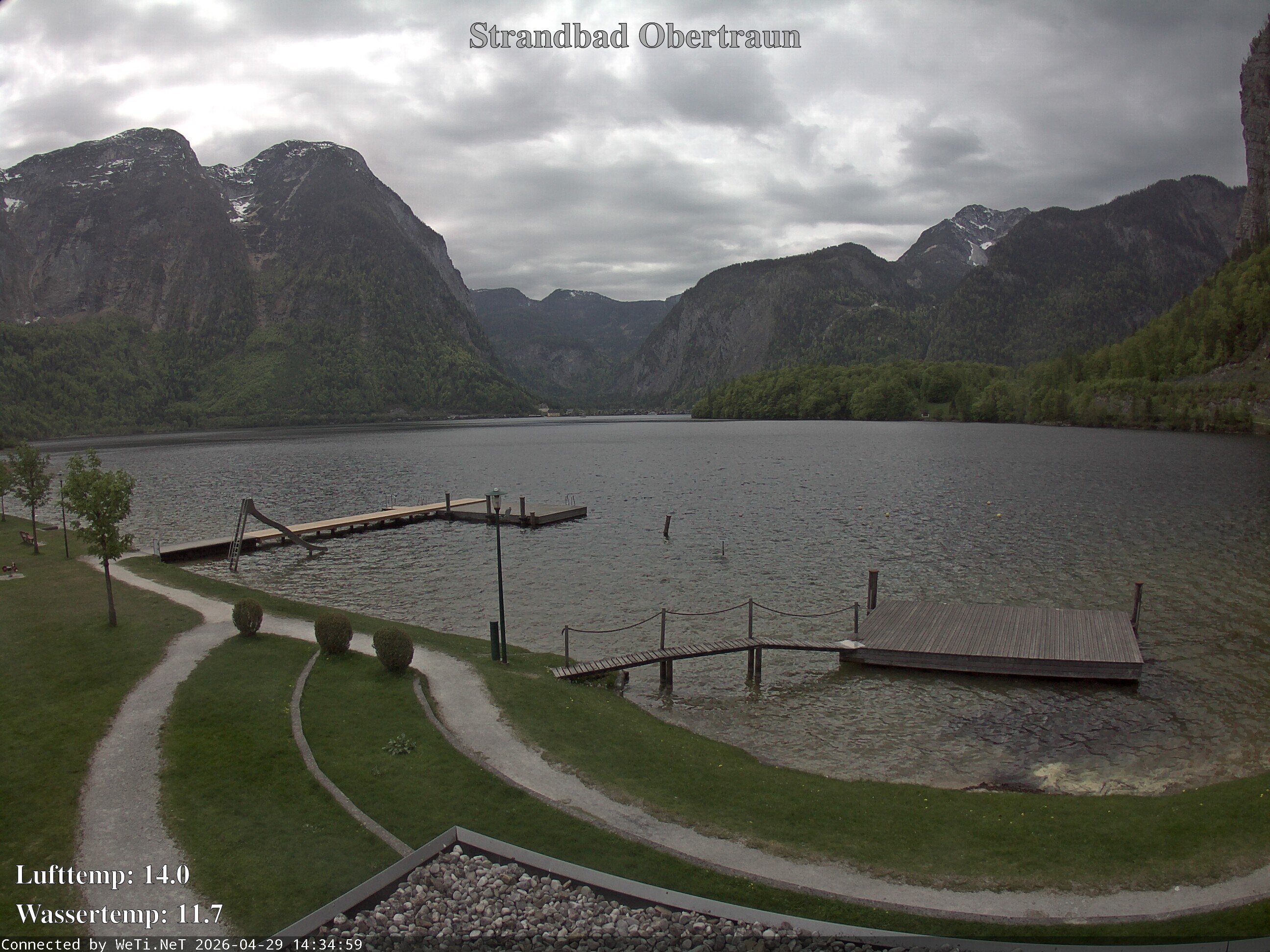 Archiv Foto Webcam Hallstätter See: Strandbad Obertraun