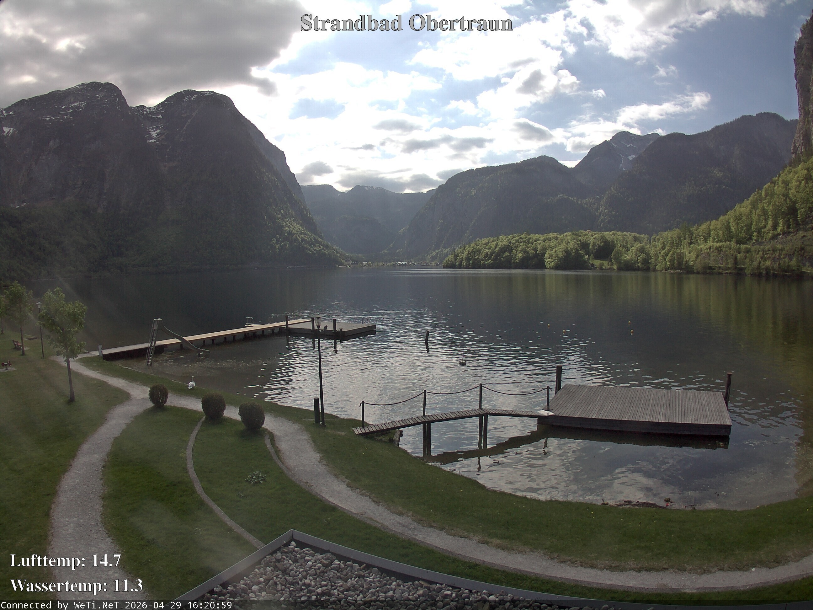 Archiv Foto Webcam Hallstätter See: Strandbad Obertraun