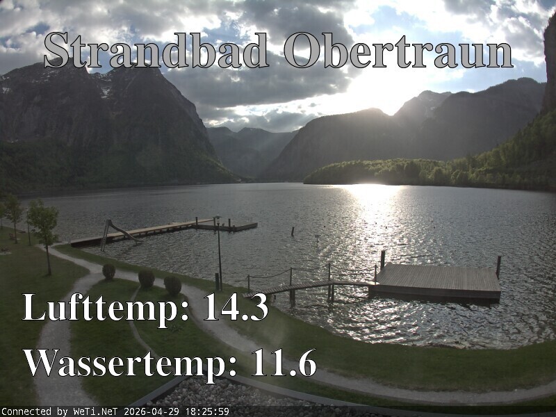 Archiv Foto Webcam Hallstätter See: Strandbad Obertraun