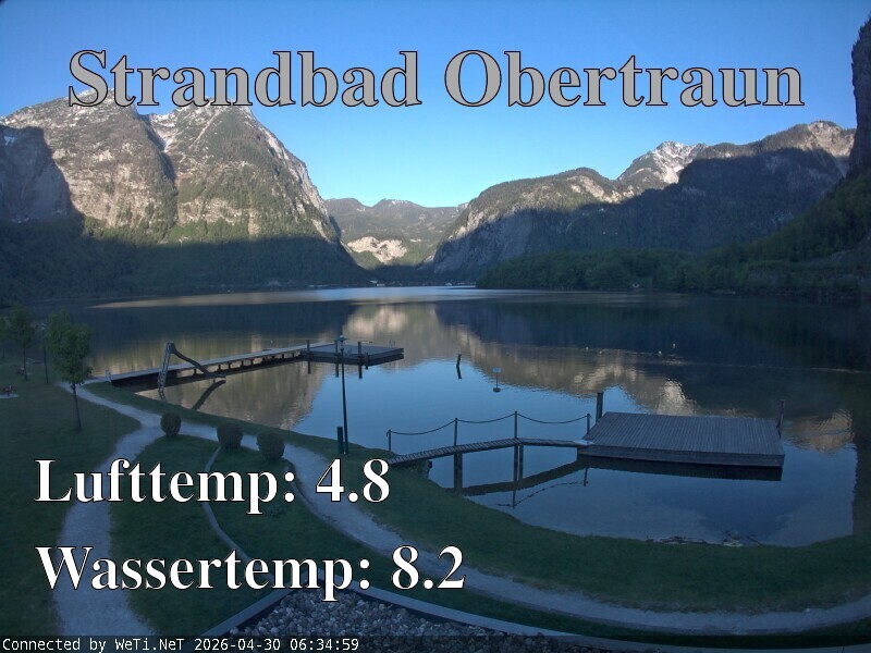 Archiv Foto Webcam Hallstätter See: Strandbad Obertraun