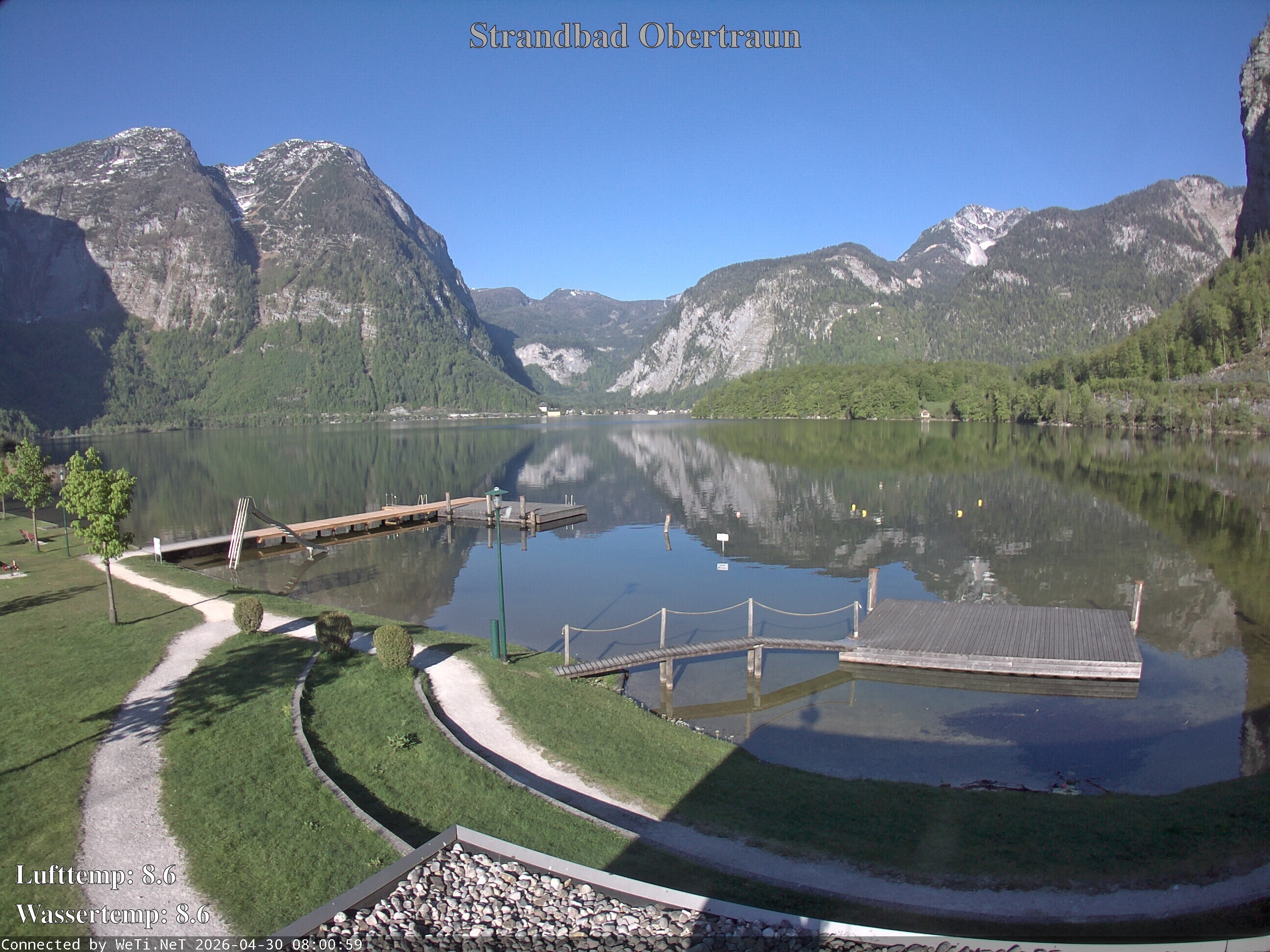 Archiv Foto Webcam Hallstätter See: Strandbad Obertraun