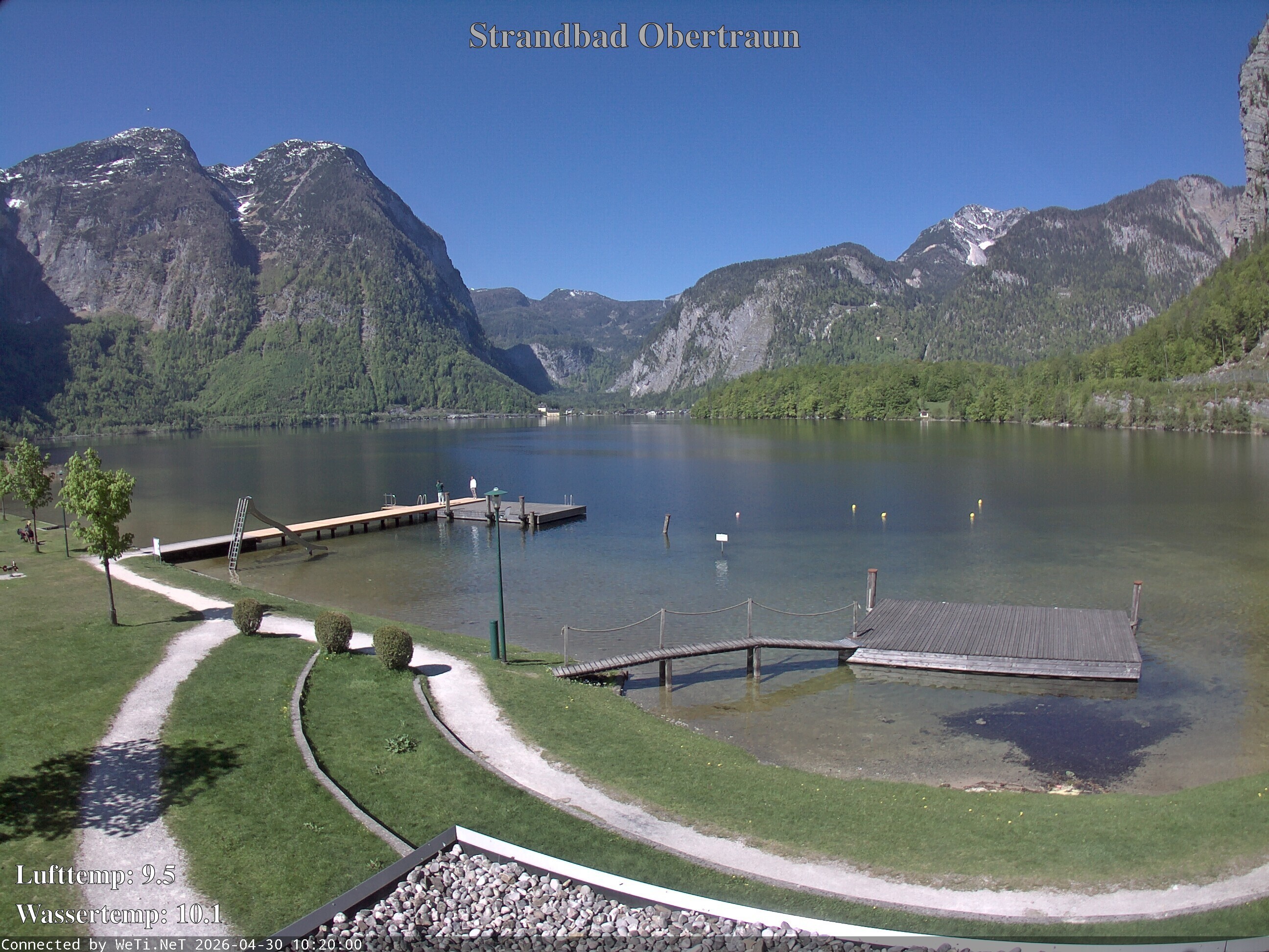 Archiv Foto Webcam Hallstätter See: Strandbad Obertraun