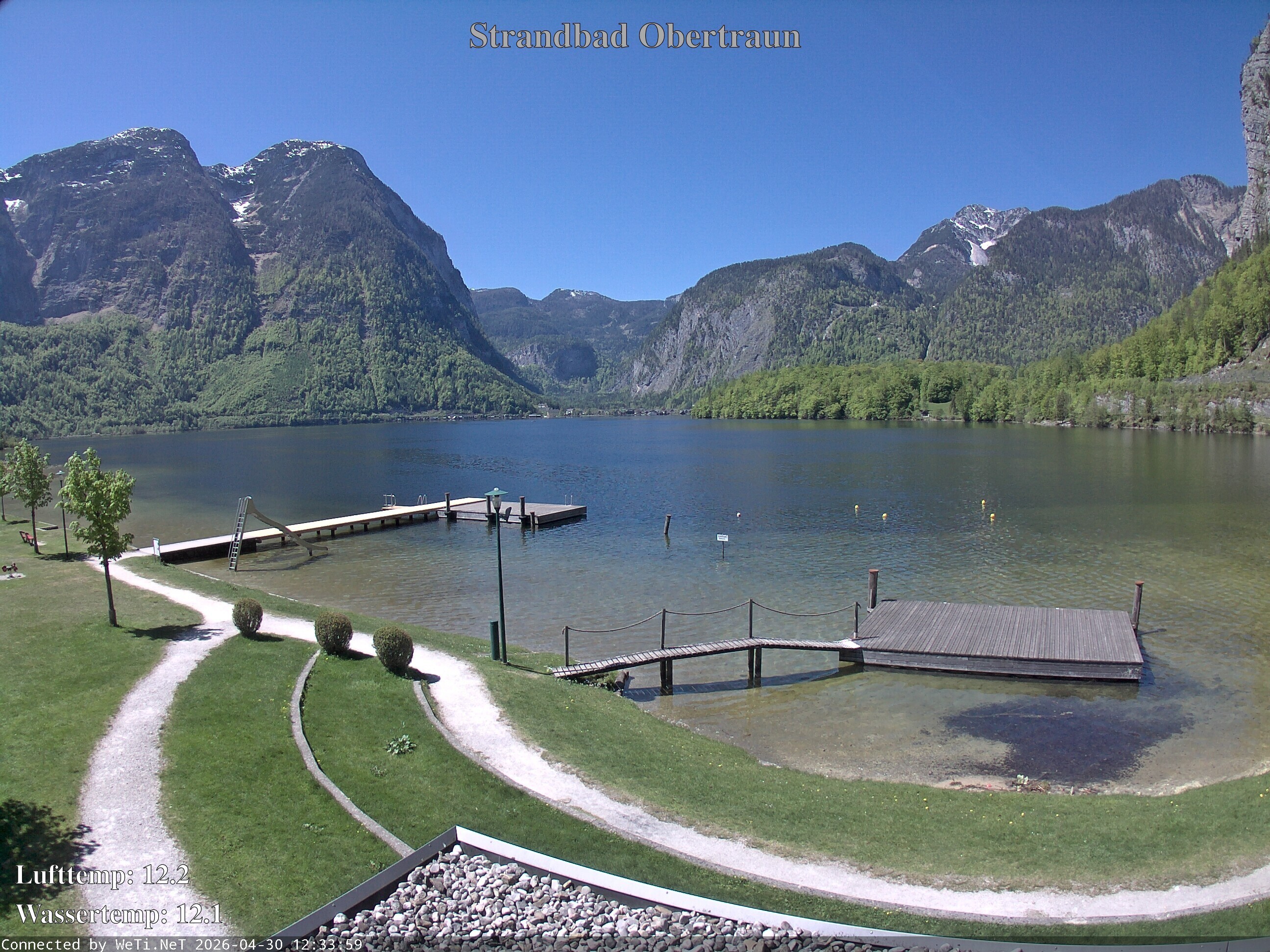 Archiv Foto Webcam Hallstätter See: Strandbad Obertraun