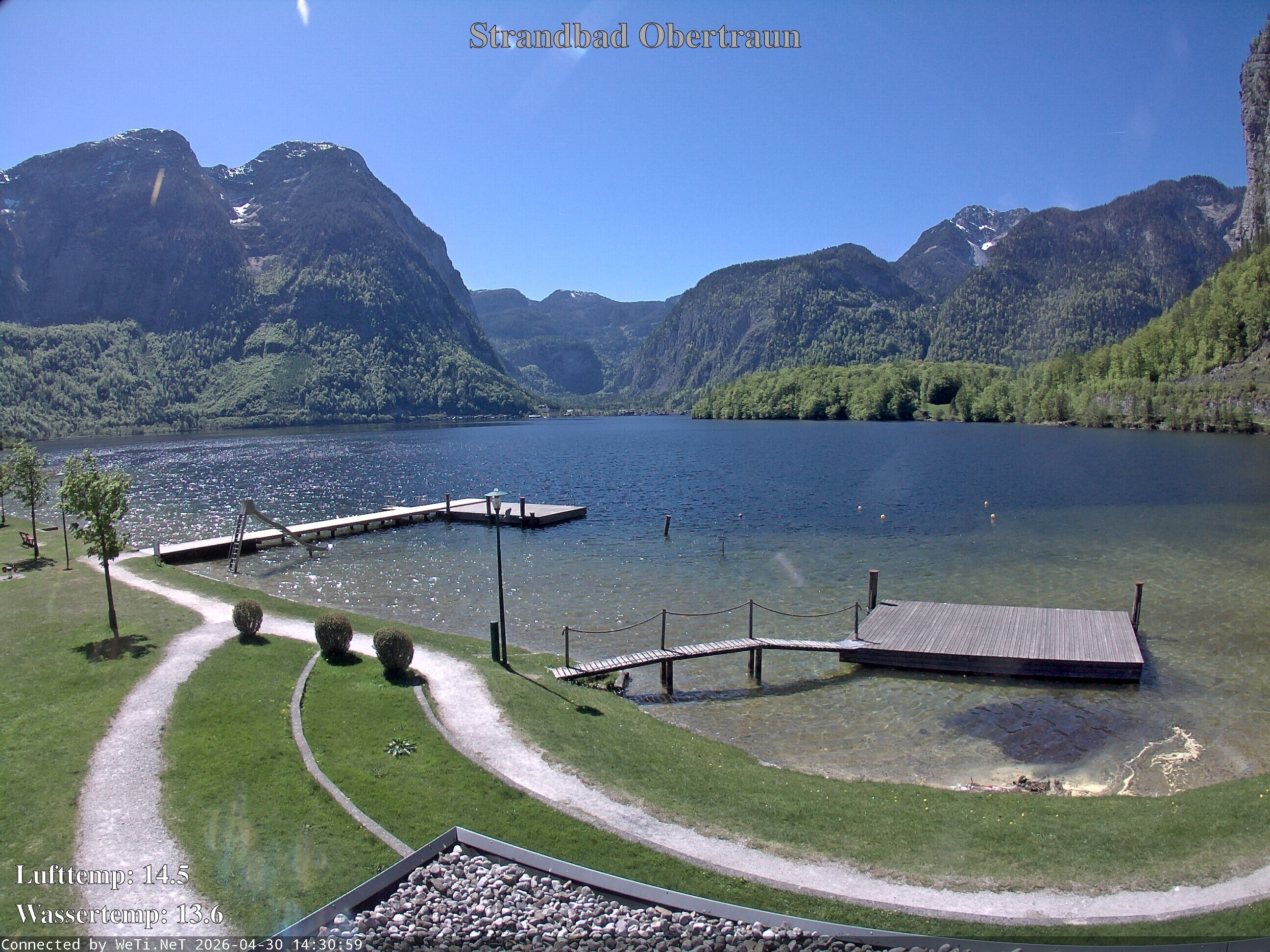 Archiv Foto Webcam Hallstätter See: Strandbad Obertraun