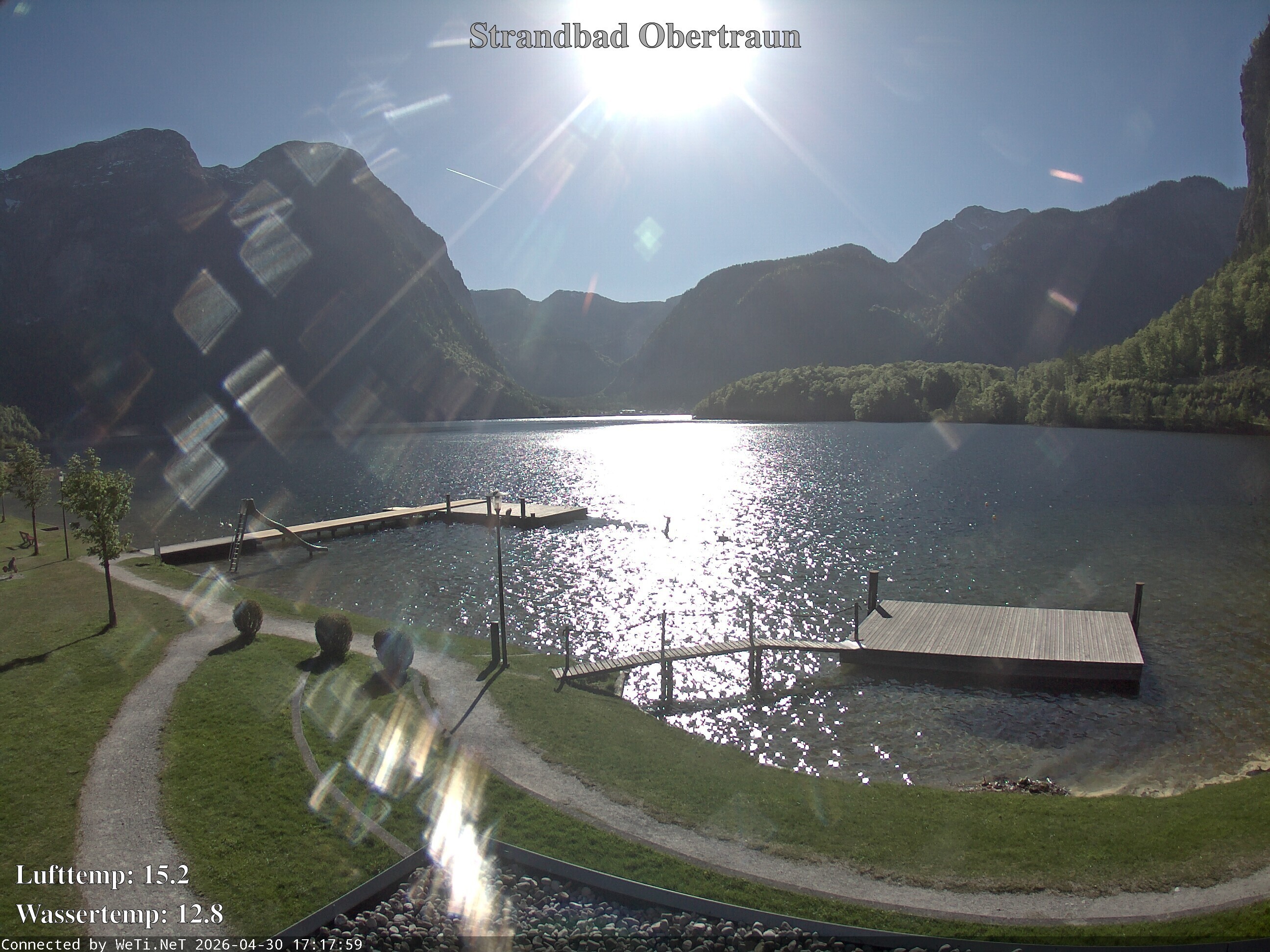 Archiv Foto Webcam Hallstätter See: Strandbad Obertraun