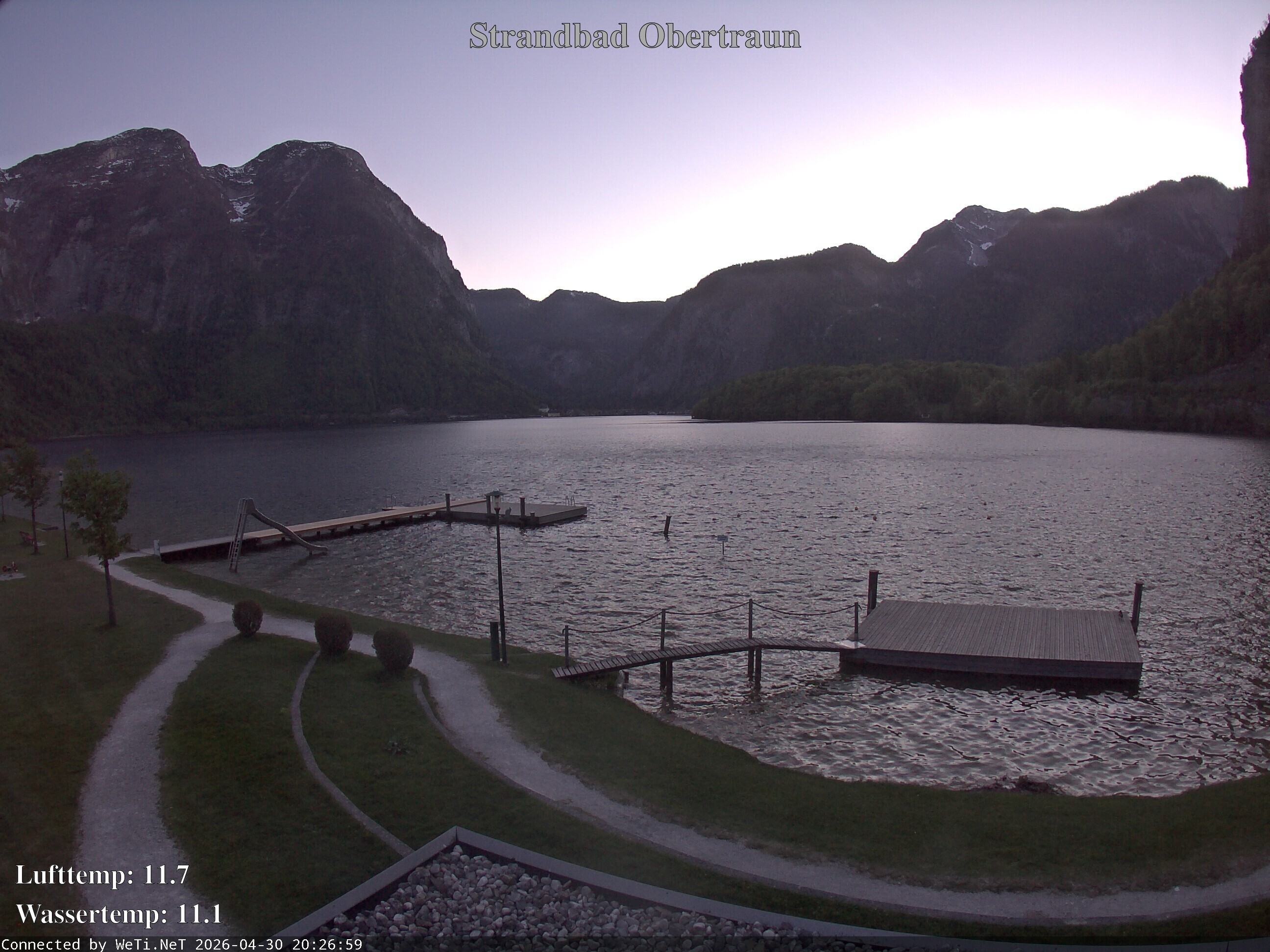 Archiv Foto Webcam Hallstätter See: Strandbad Obertraun