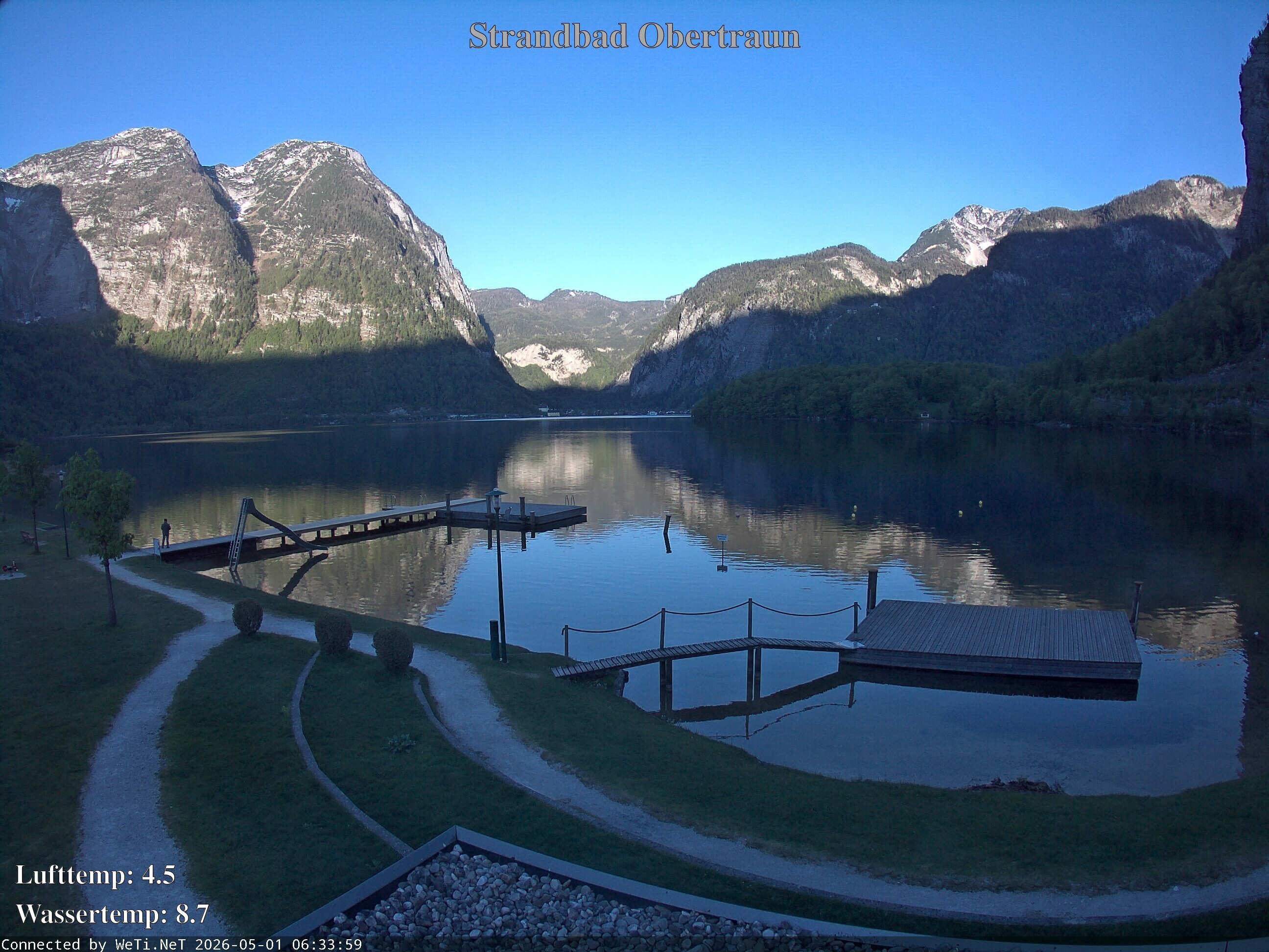 Archiv Foto Webcam Hallstätter See: Strandbad Obertraun