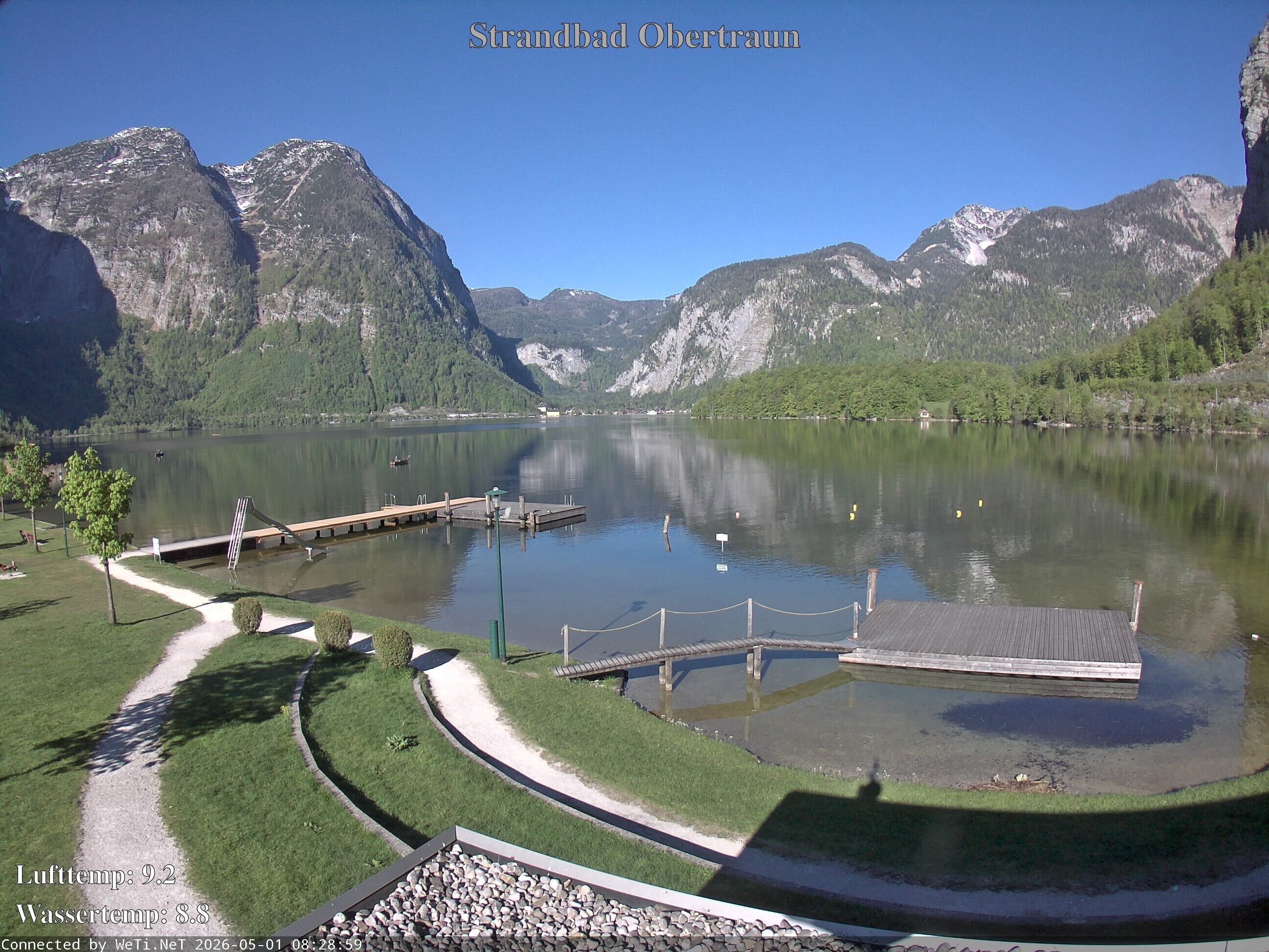 Archiv Foto Webcam Hallstätter See: Strandbad Obertraun