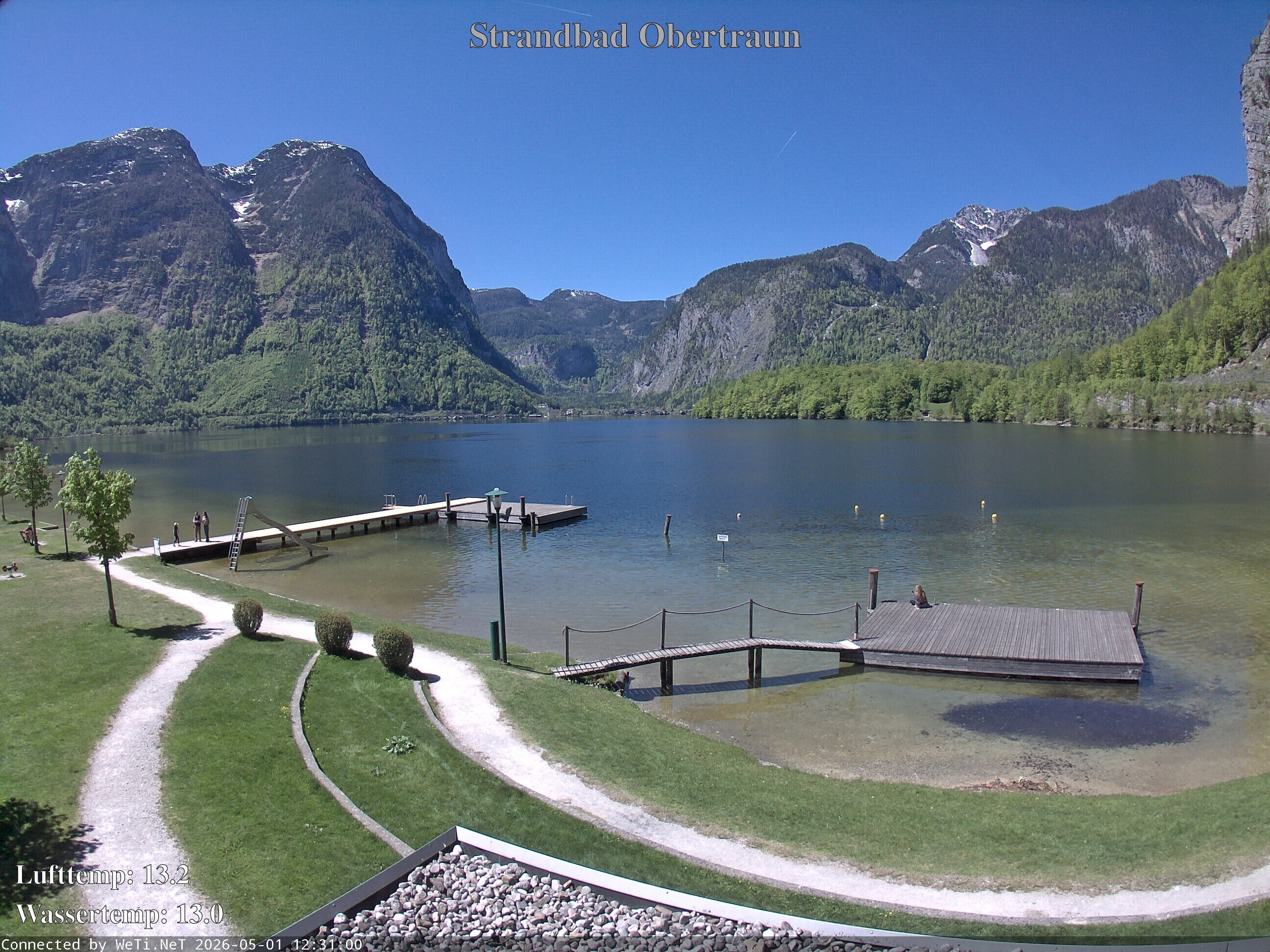 Archiv Foto Webcam Hallstätter See: Strandbad Obertraun