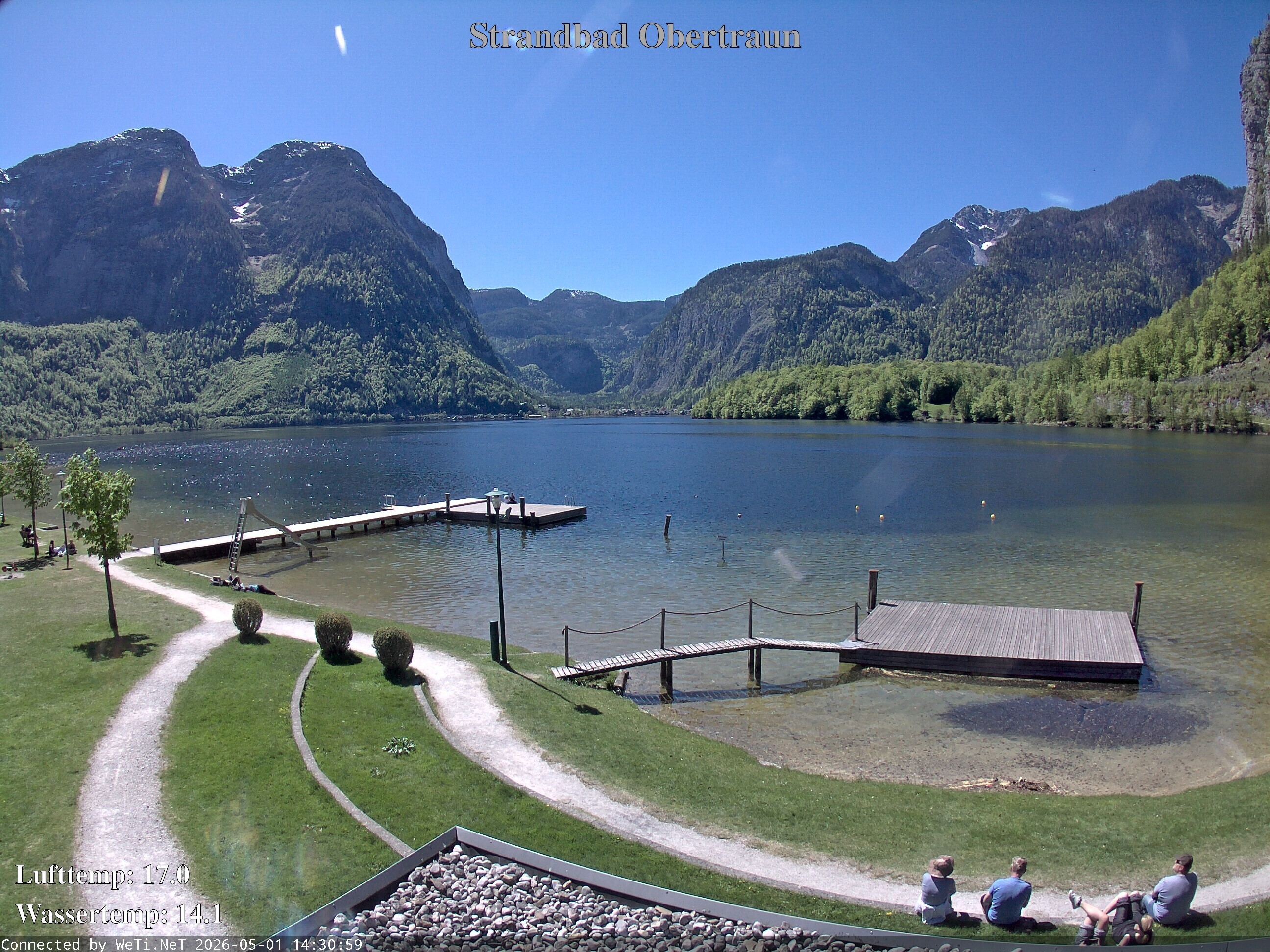 Archiv Foto Webcam Hallstätter See: Strandbad Obertraun