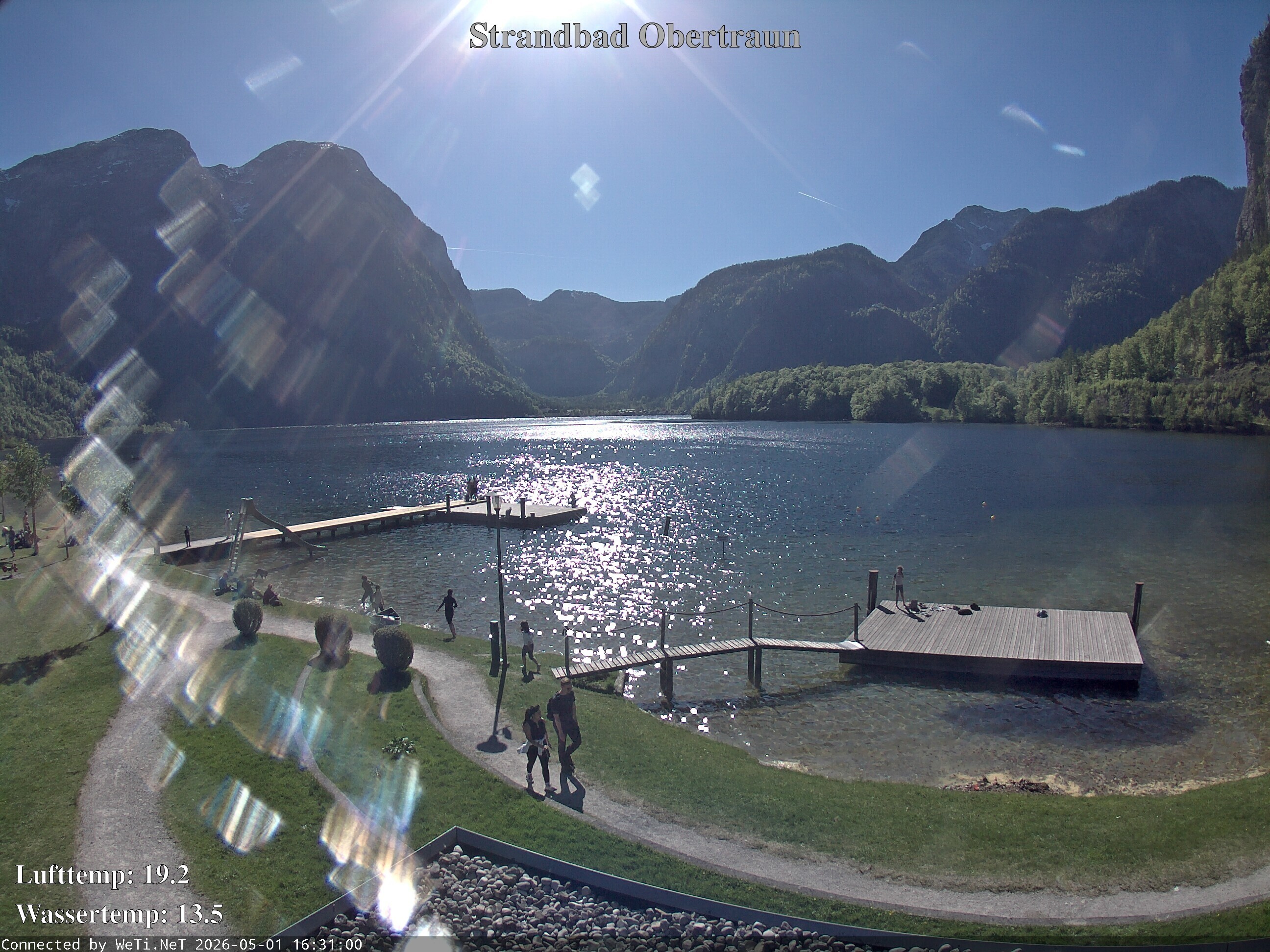Archiv Foto Webcam Hallstätter See: Strandbad Obertraun