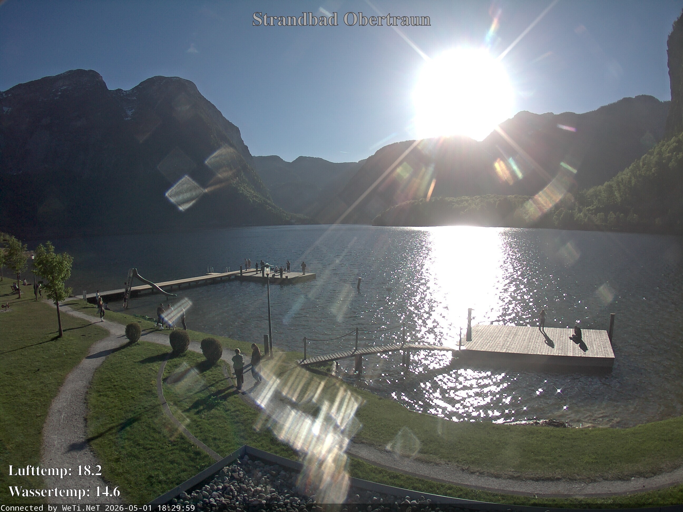 Archiv Foto Webcam Hallstätter See: Strandbad Obertraun