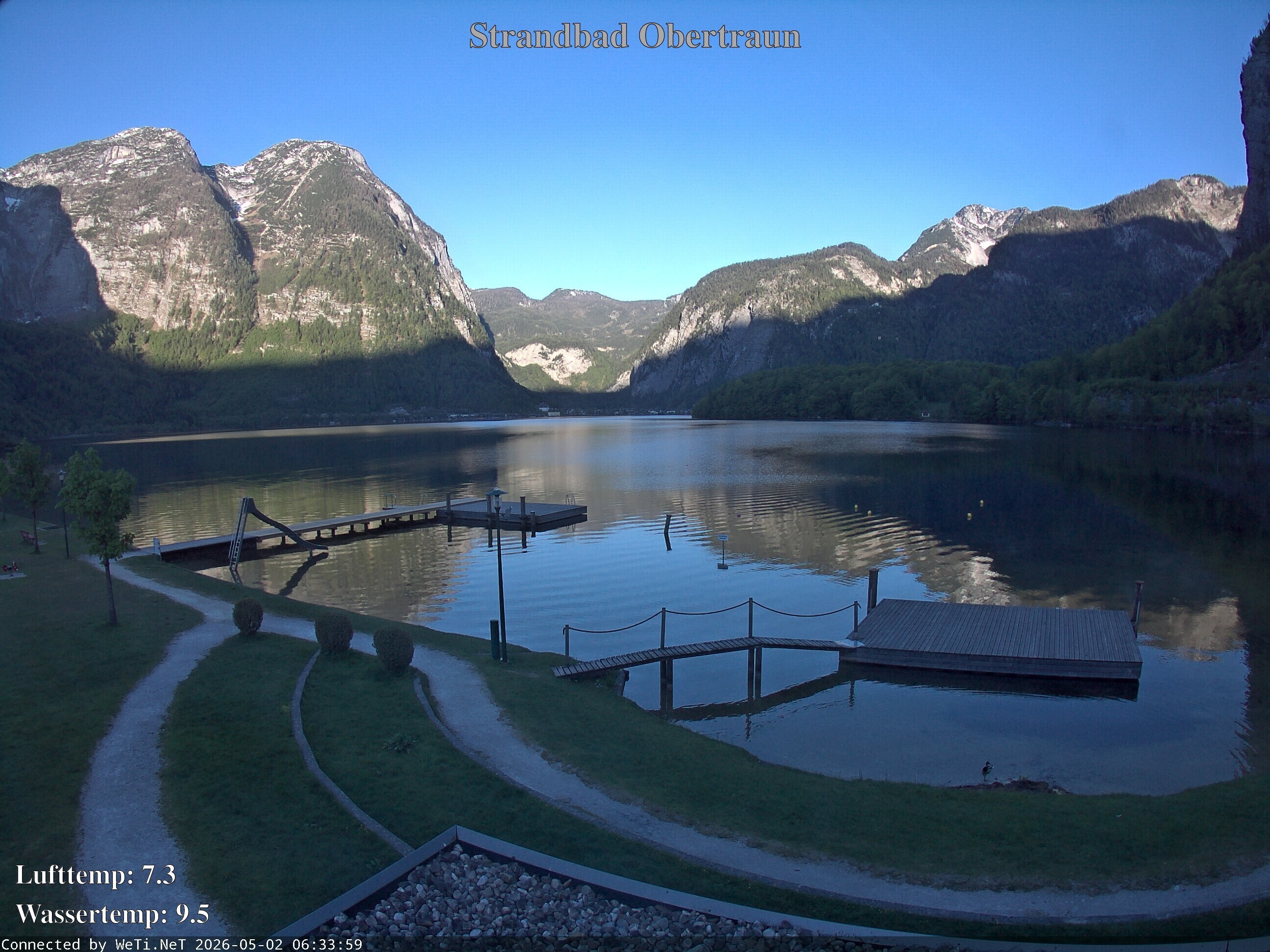 Archiv Foto Webcam Hallstätter See: Strandbad Obertraun