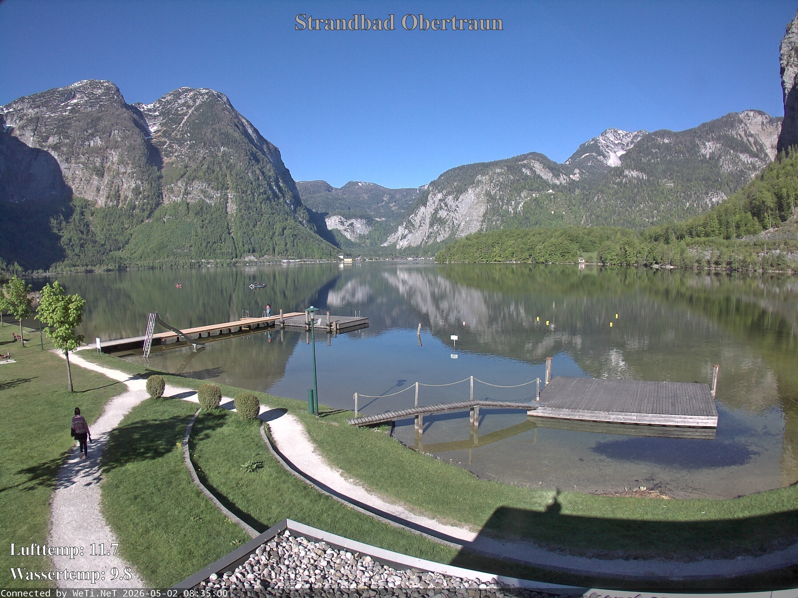 Archiv Foto Webcam Hallstätter See: Strandbad Obertraun