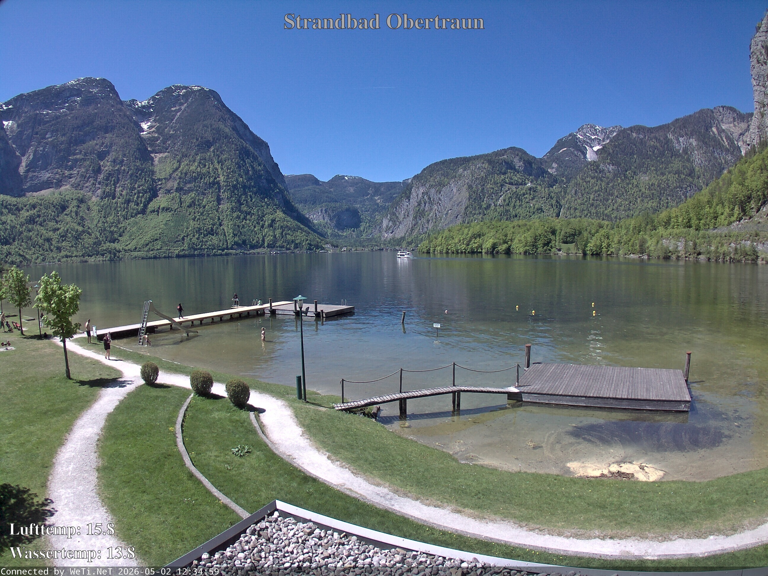 Archiv Foto Webcam Hallstätter See: Strandbad Obertraun