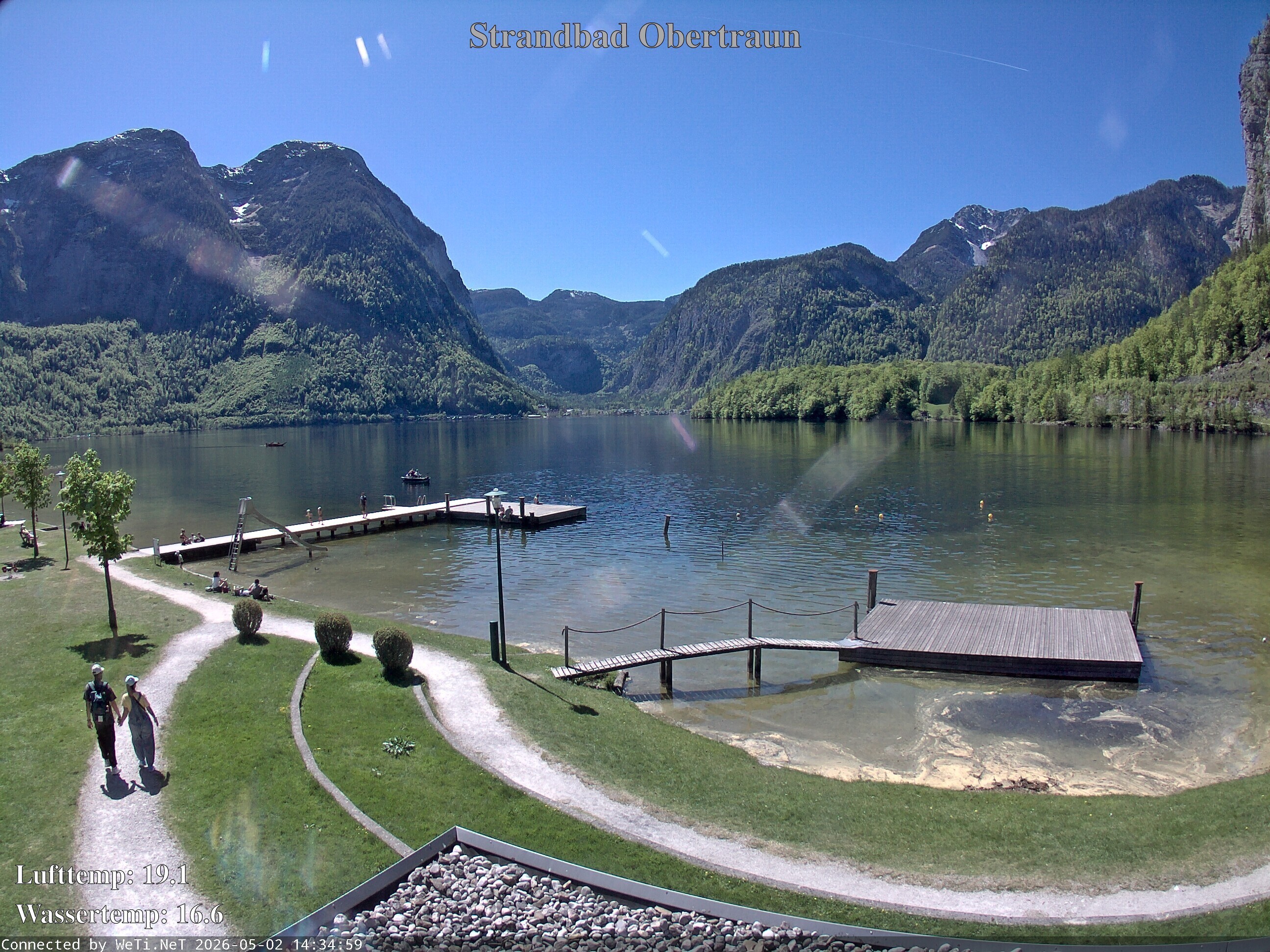 Archiv Foto Webcam Hallstätter See: Strandbad Obertraun