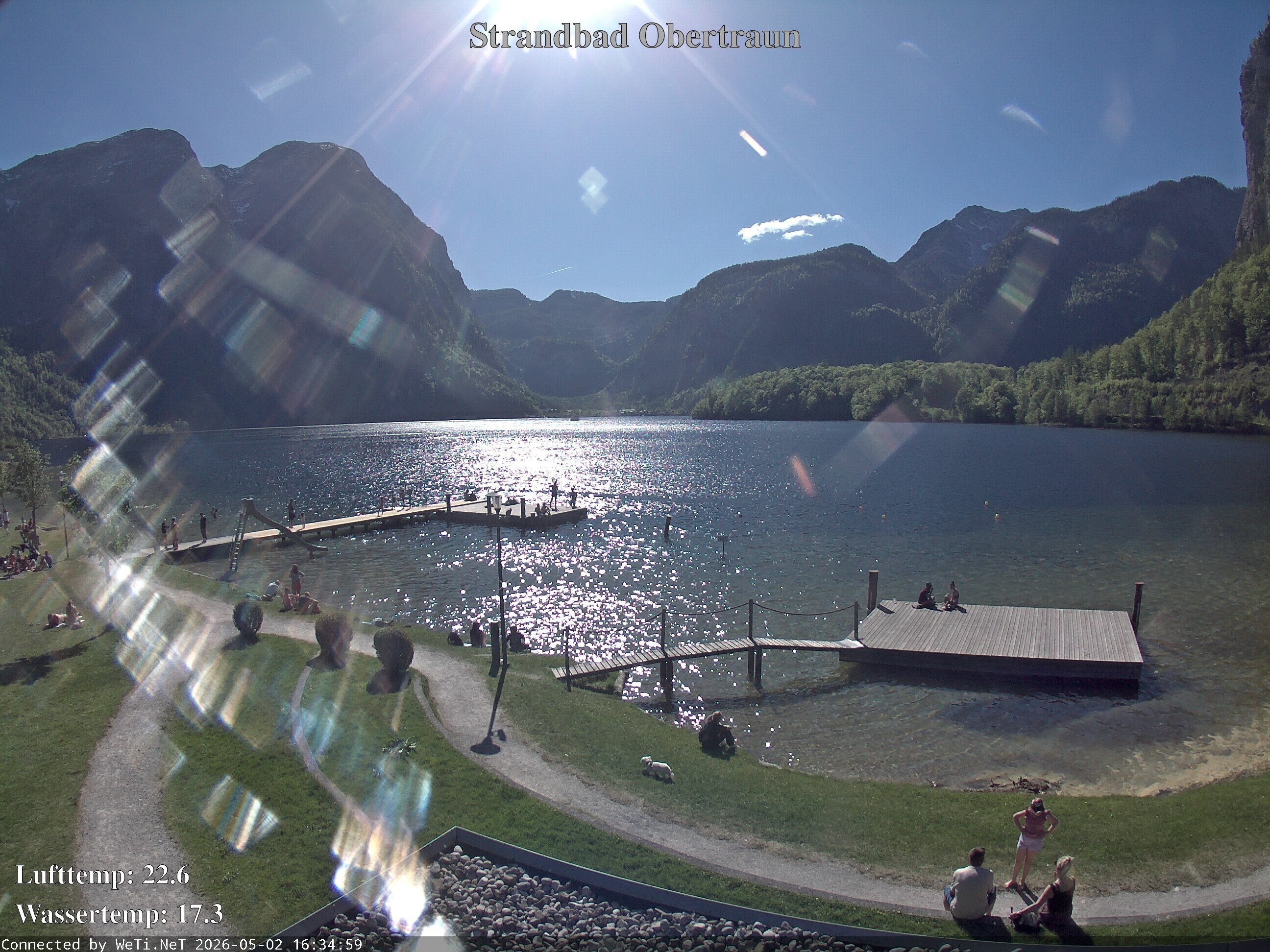 Archiv Foto Webcam Hallstätter See: Strandbad Obertraun