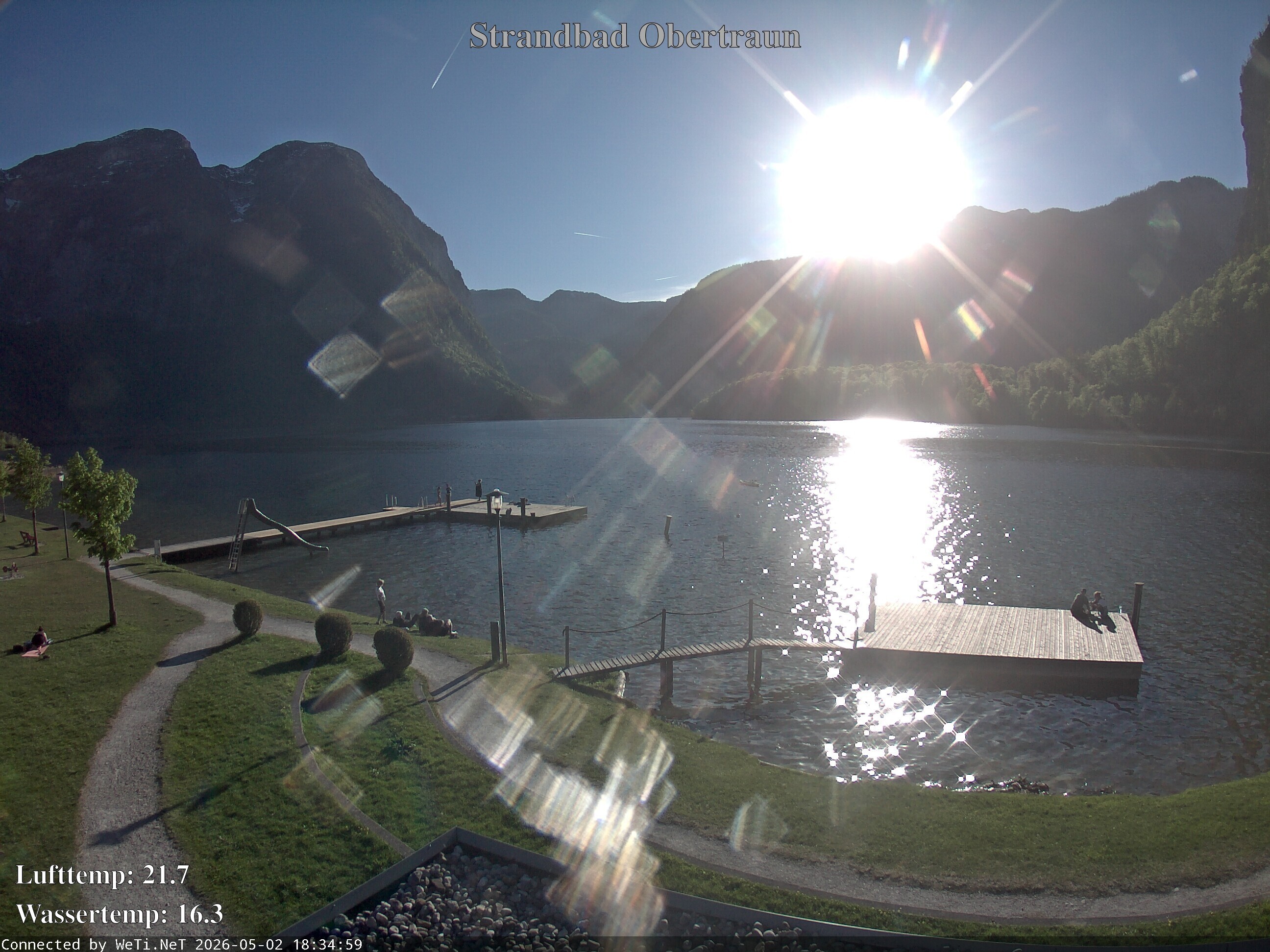 Archiv Foto Webcam Hallstätter See: Strandbad Obertraun