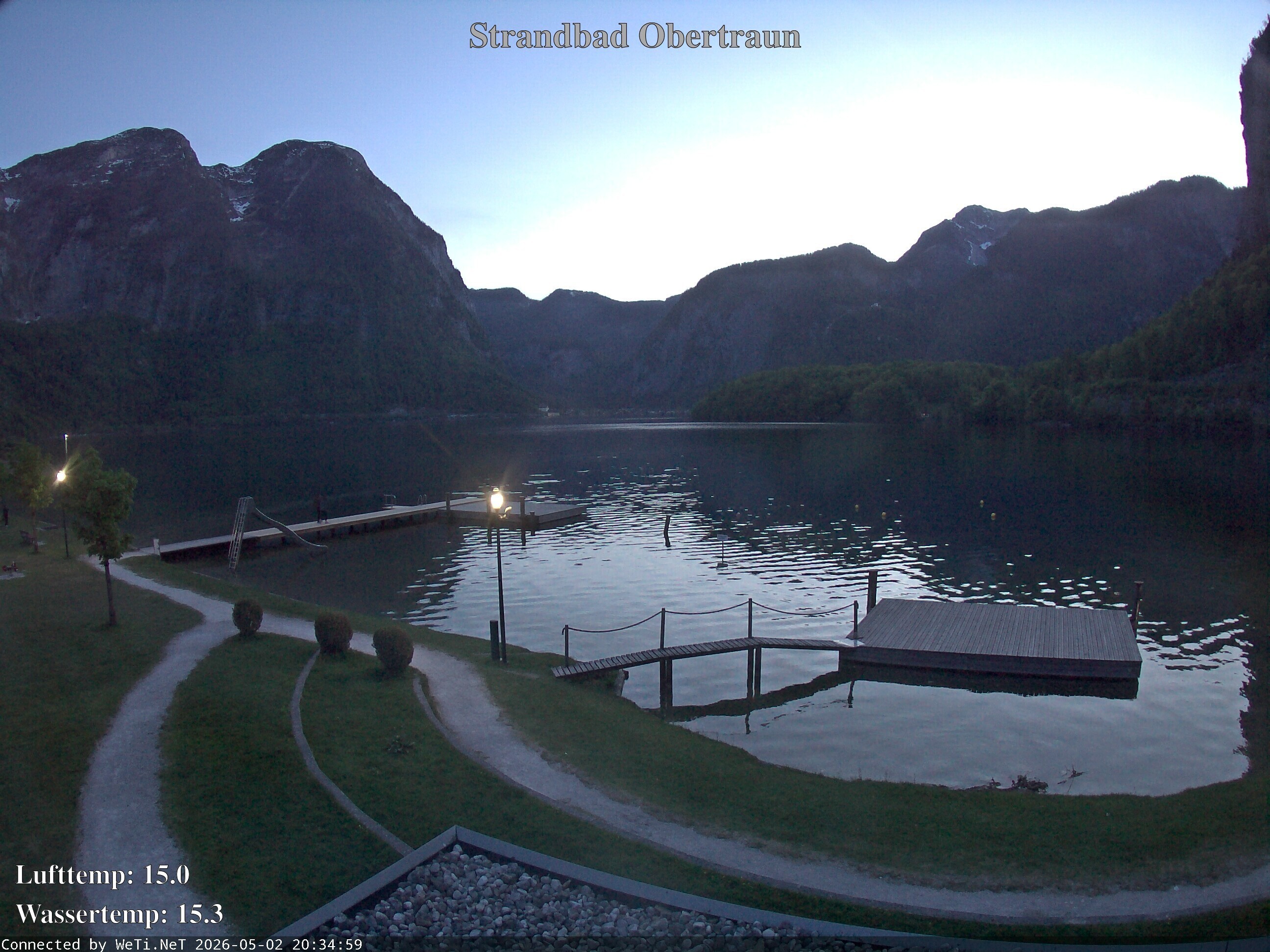 Archiv Foto Webcam Hallstätter See: Strandbad Obertraun
