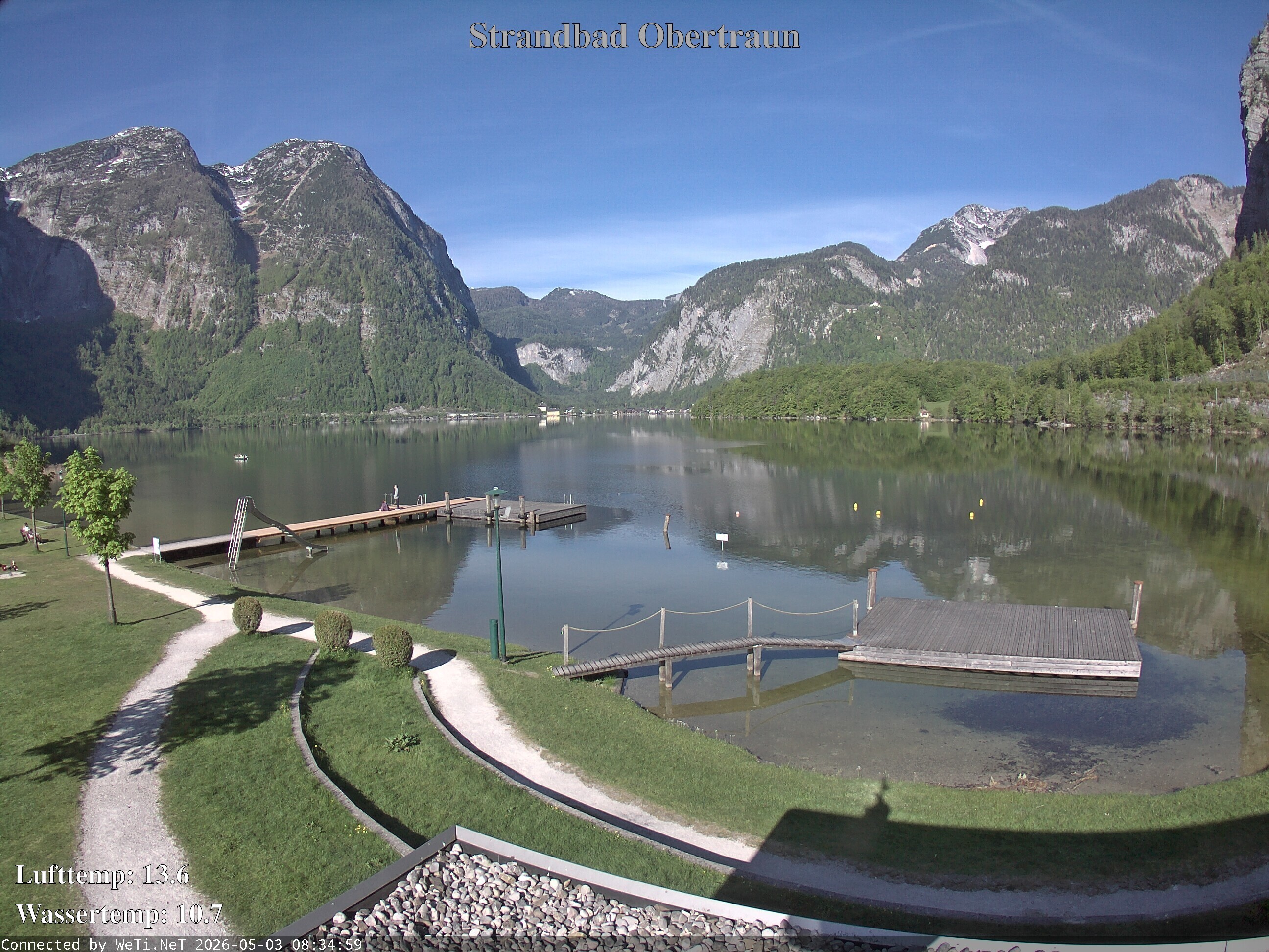 Archiv Foto Webcam Hallstätter See: Strandbad Obertraun