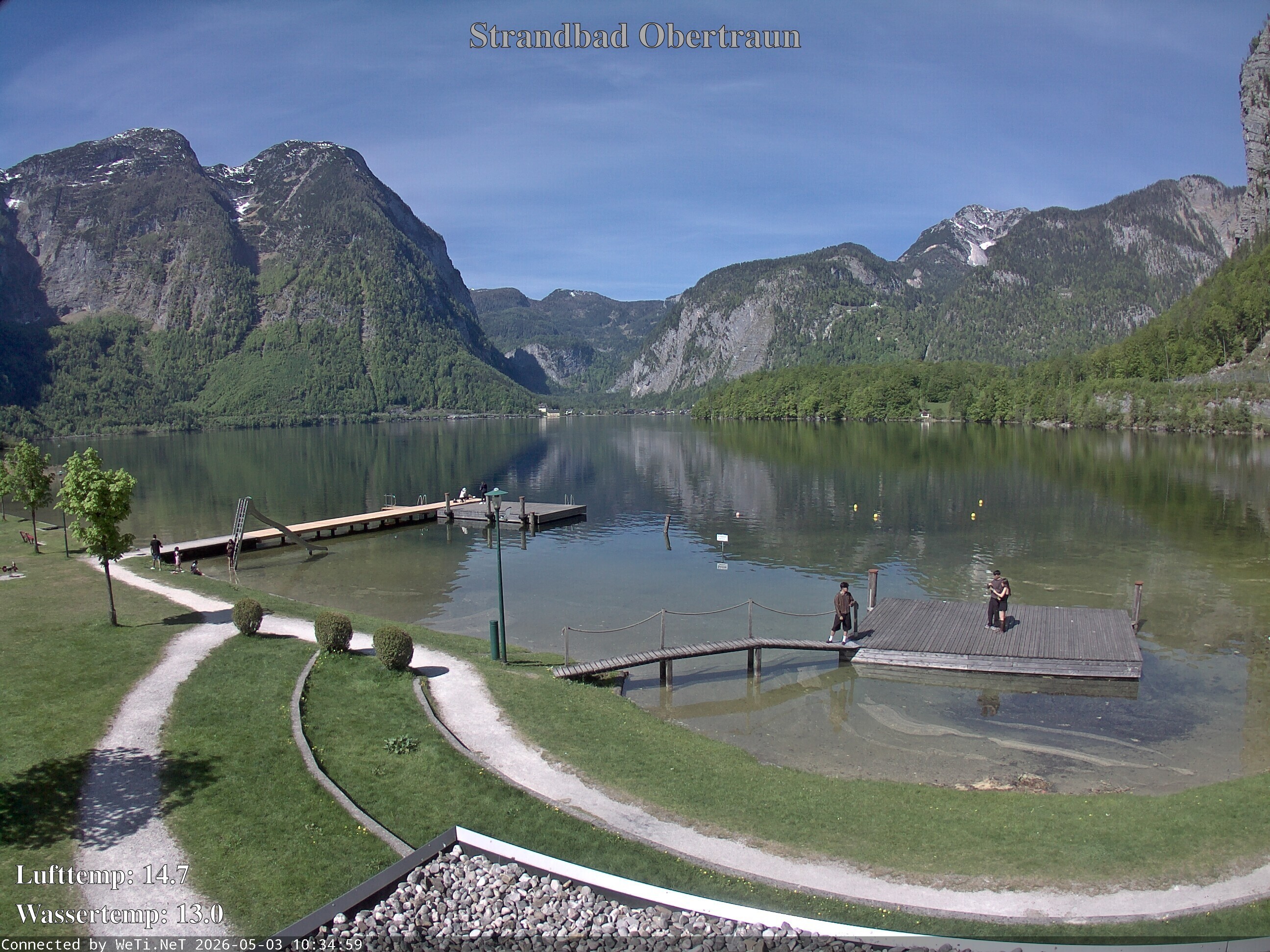 Archiv Foto Webcam Hallstätter See: Strandbad Obertraun