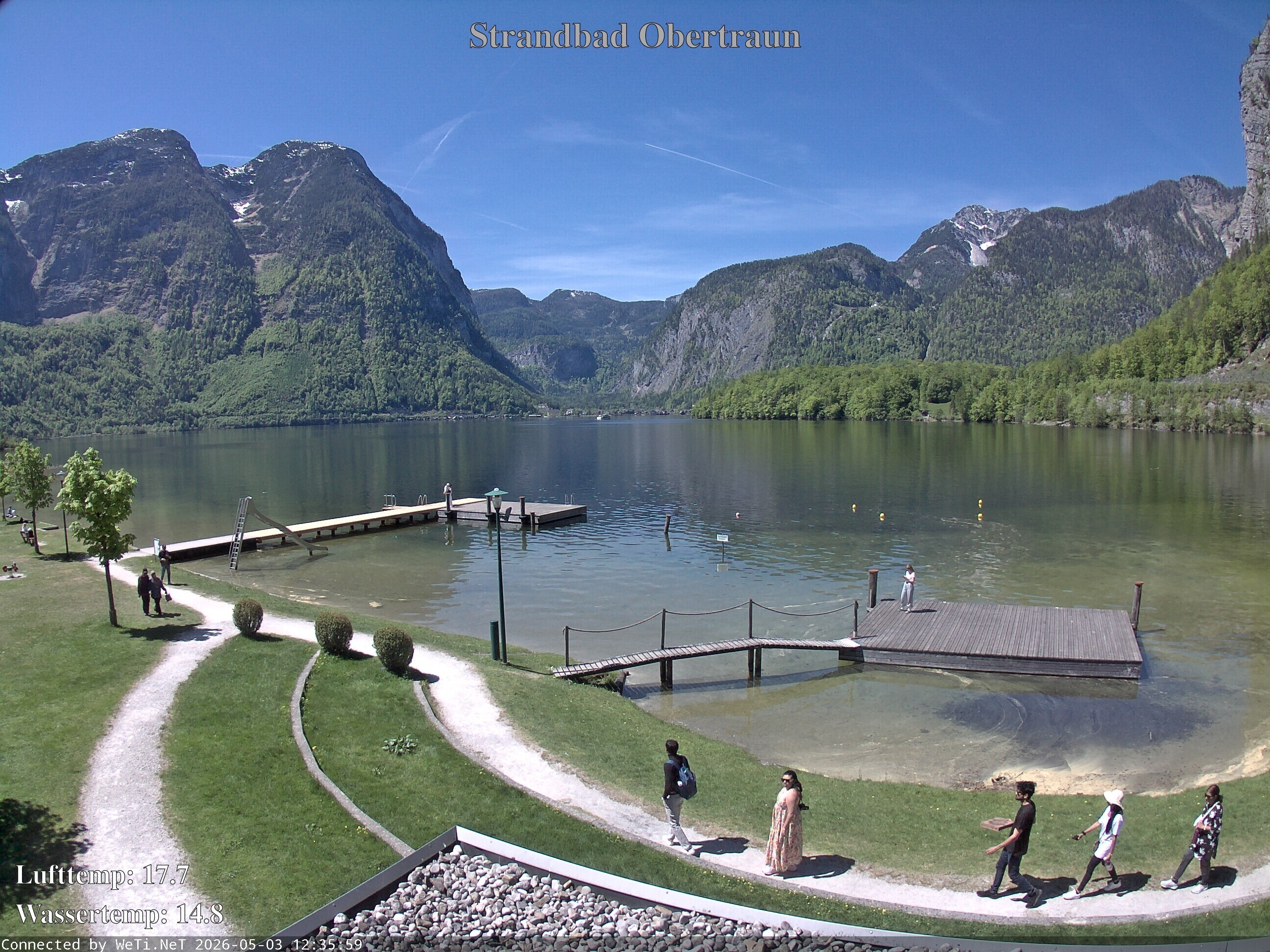 Archiv Foto Webcam Hallstätter See: Strandbad Obertraun
