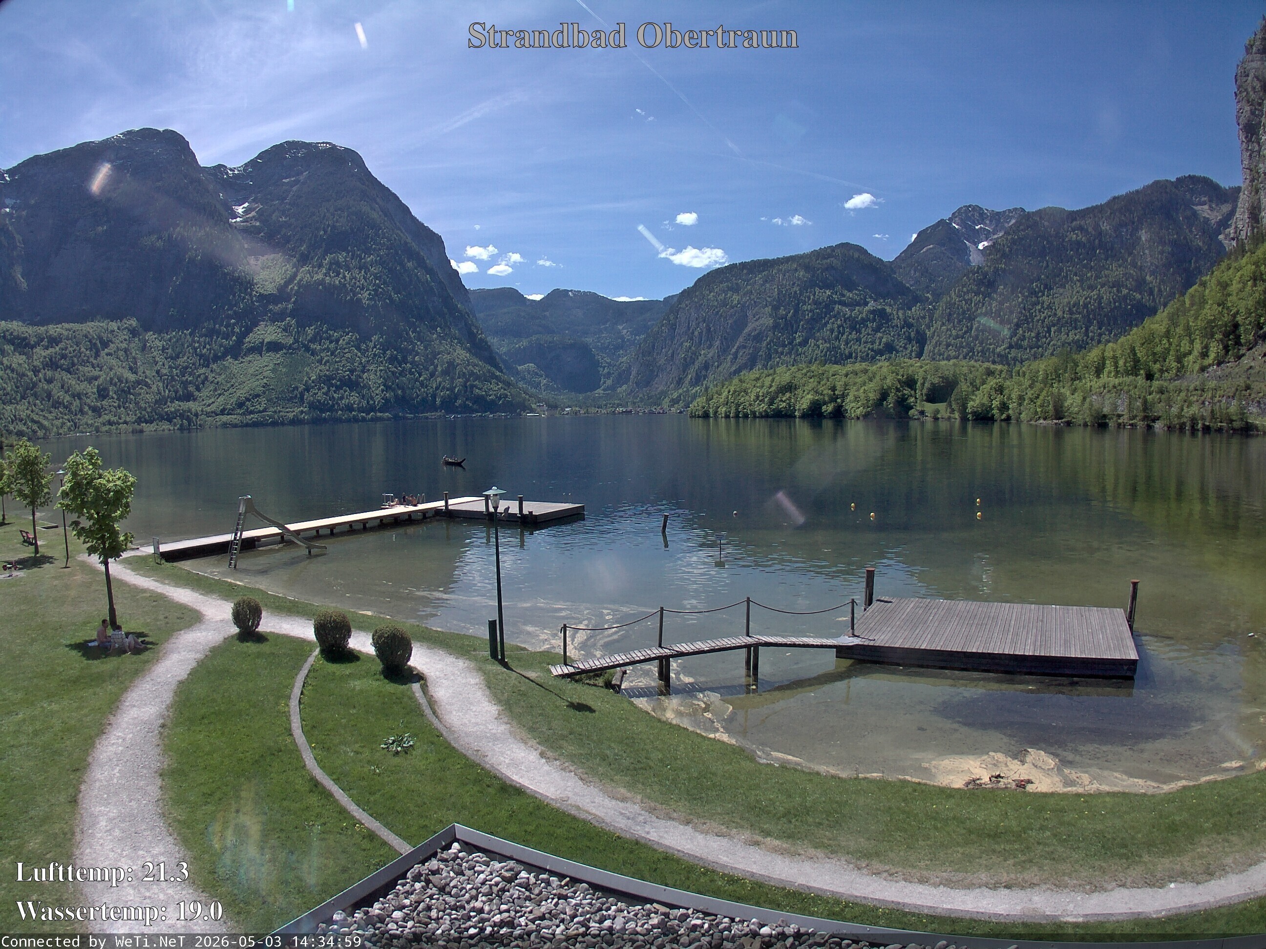 Archiv Foto Webcam Hallstätter See: Strandbad Obertraun
