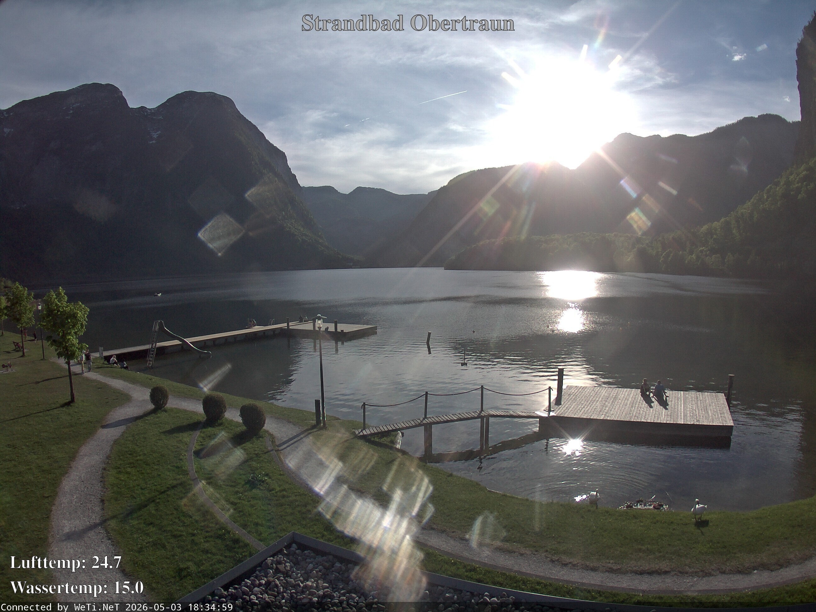 Archiv Foto Webcam Hallstätter See: Strandbad Obertraun