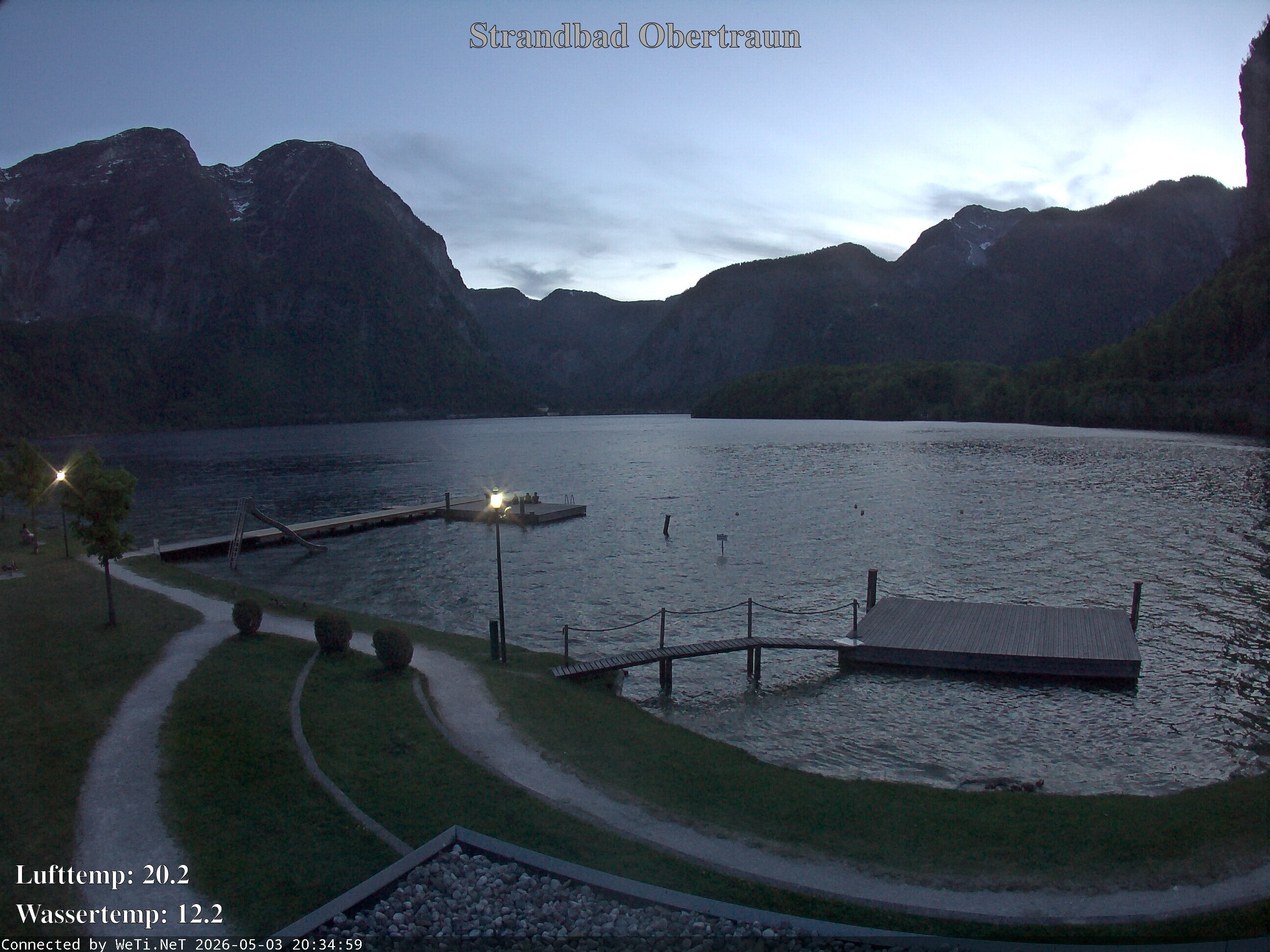 Archiv Foto Webcam Hallstätter See: Strandbad Obertraun