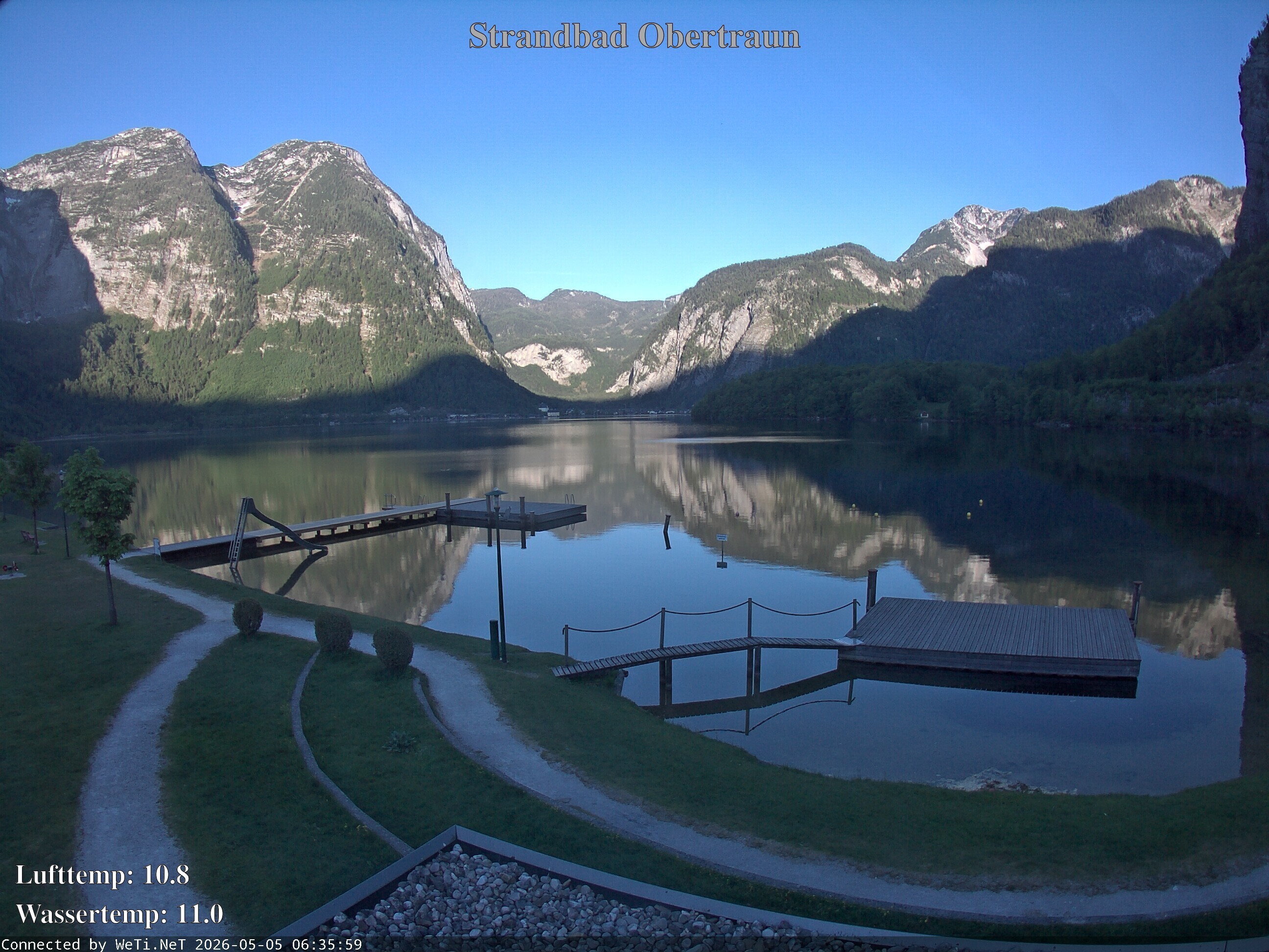 Archiv Foto Webcam Hallstätter See: Strandbad Obertraun
