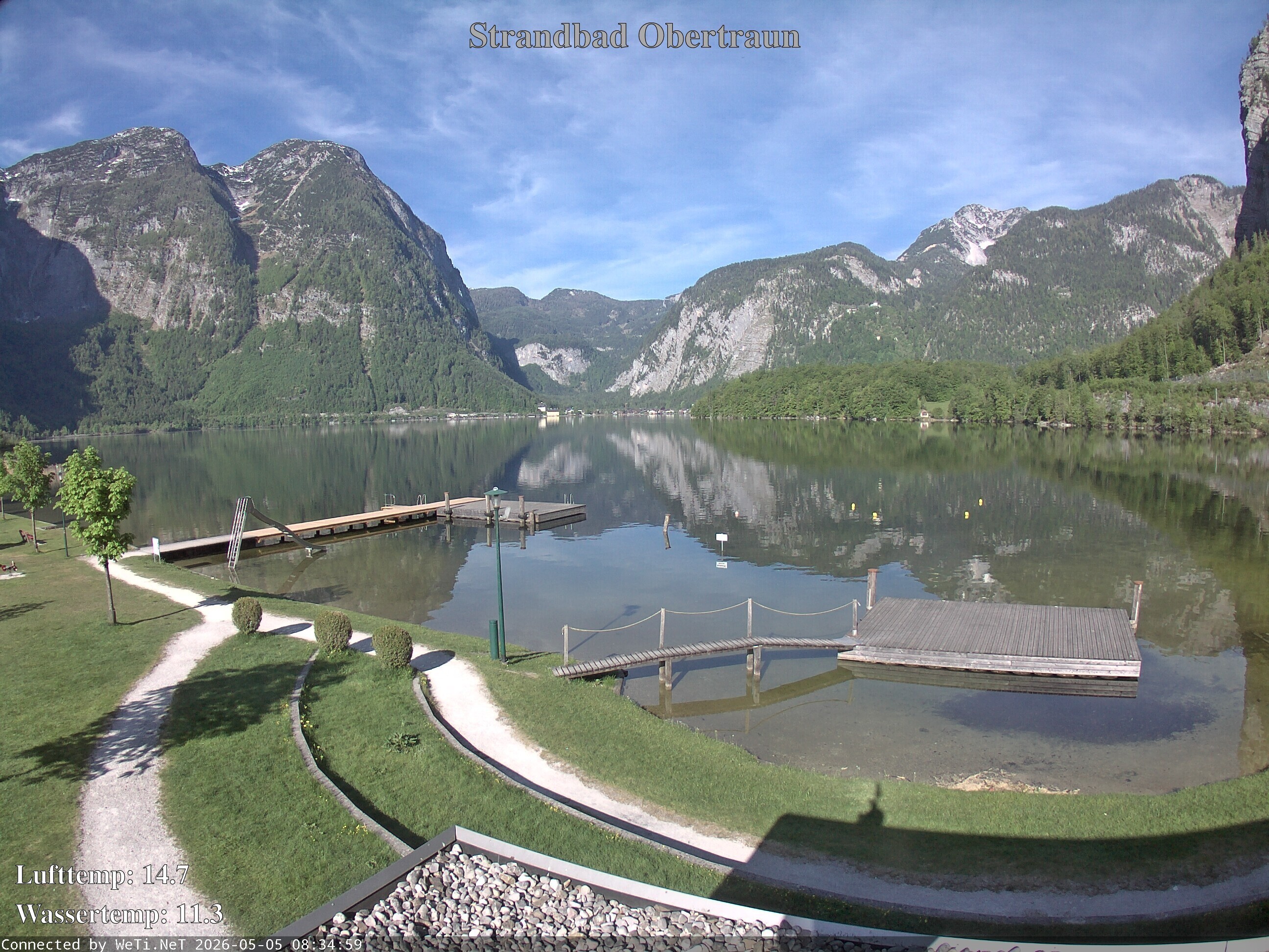 Archiv Foto Webcam Hallstätter See: Strandbad Obertraun
