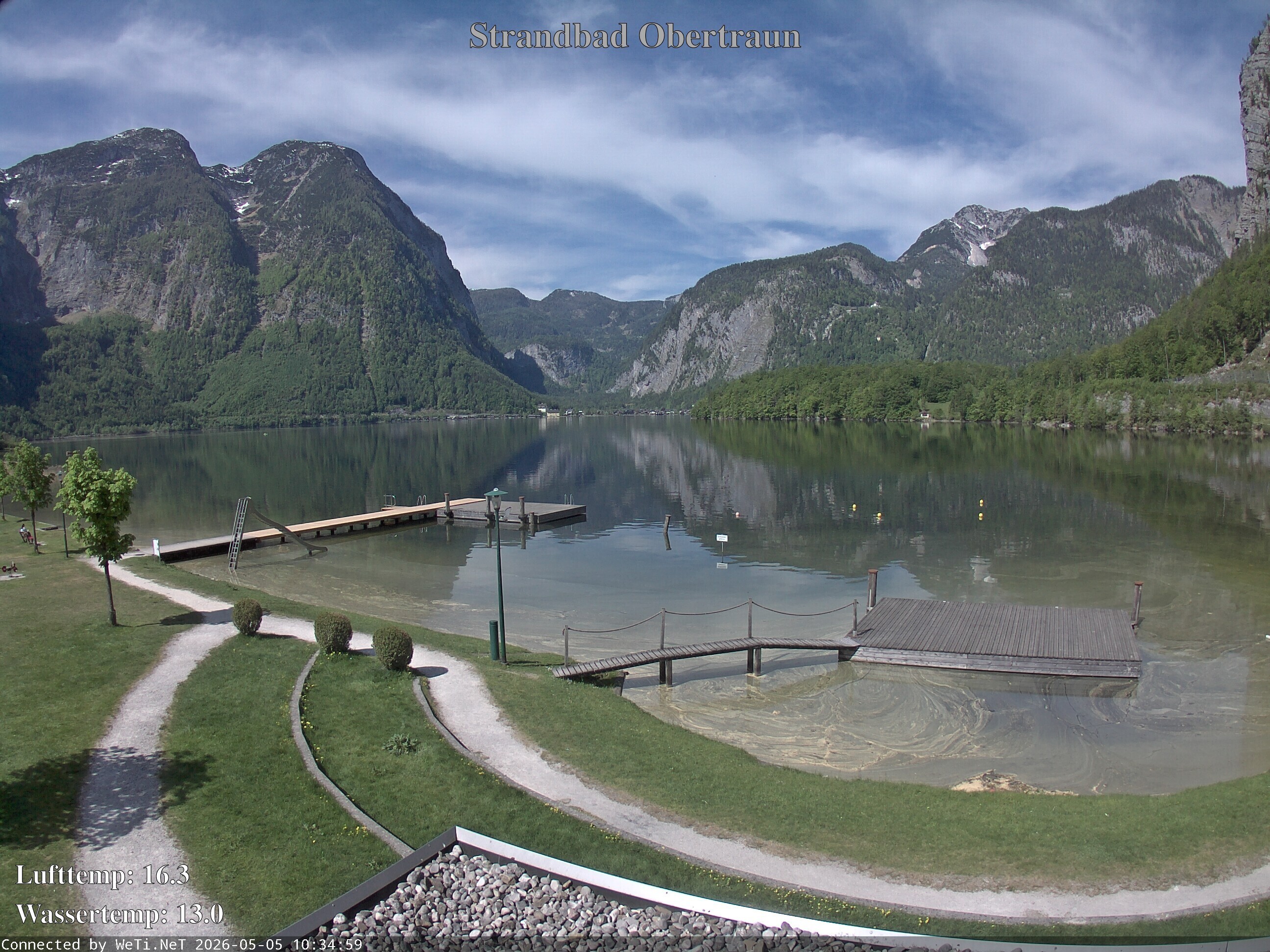 Archiv Foto Webcam Hallstätter See: Strandbad Obertraun